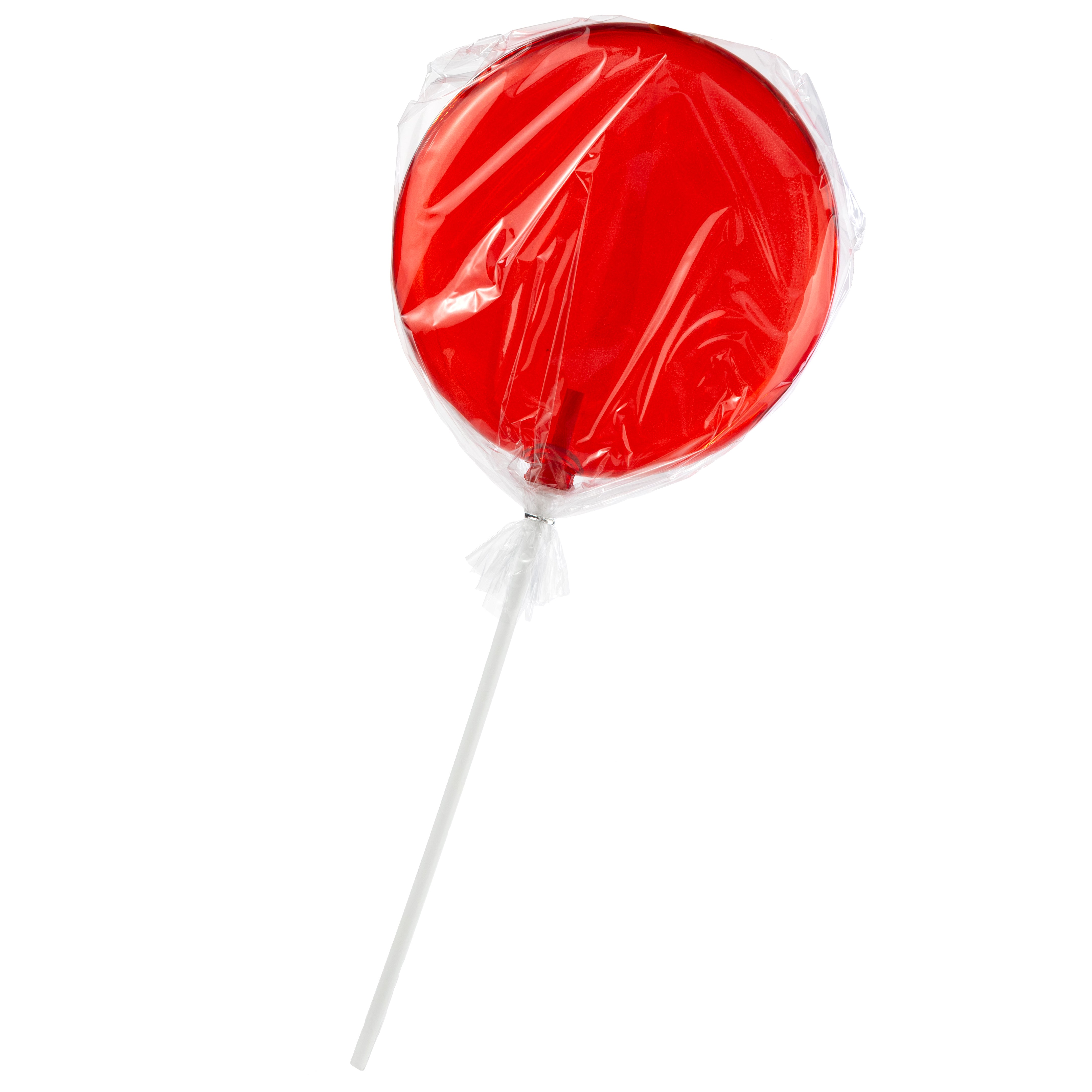 8" x 19" Candy Lollipop Stick: Clear Red