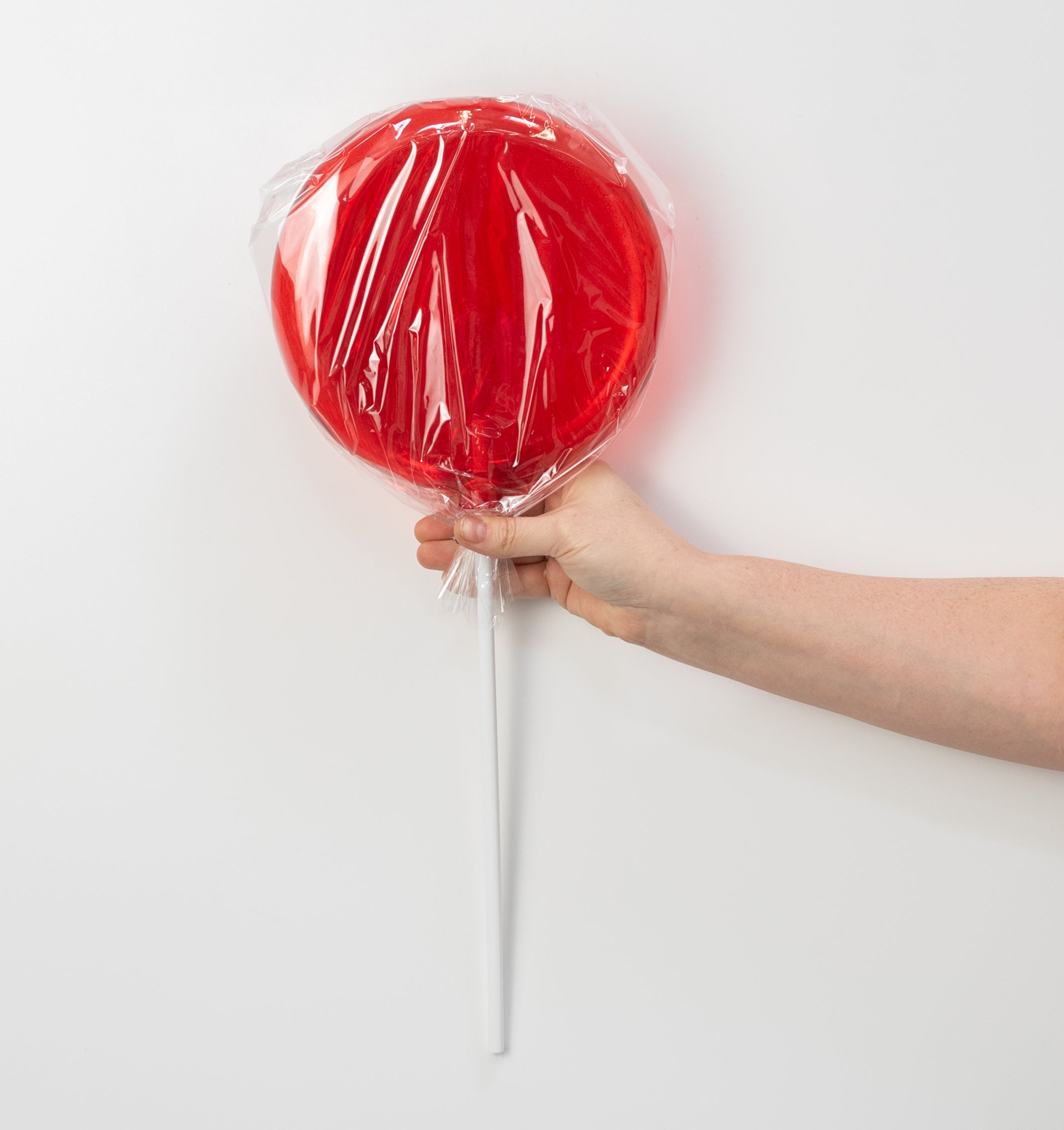 8" x 19" Candy Lollipop Stick: Clear Red