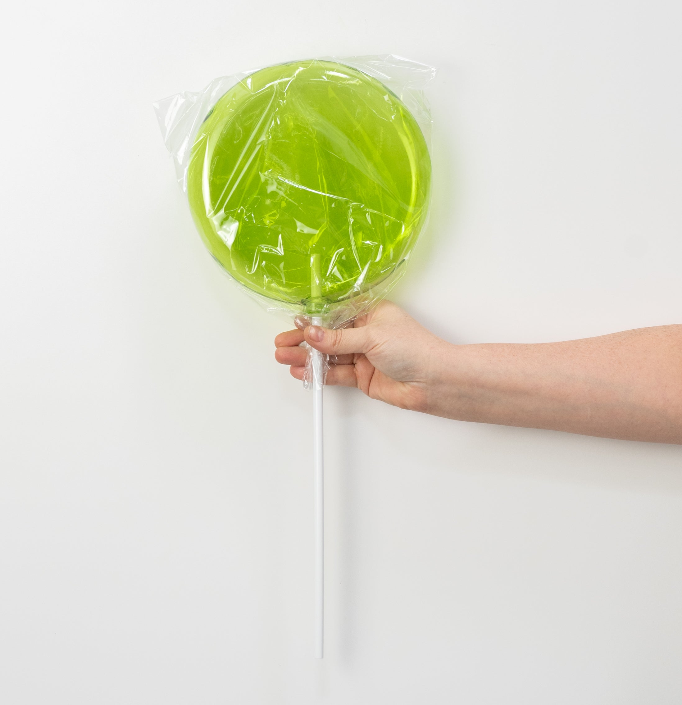 8" x 19" Candy Lollipop Stick: Clear Lime Green