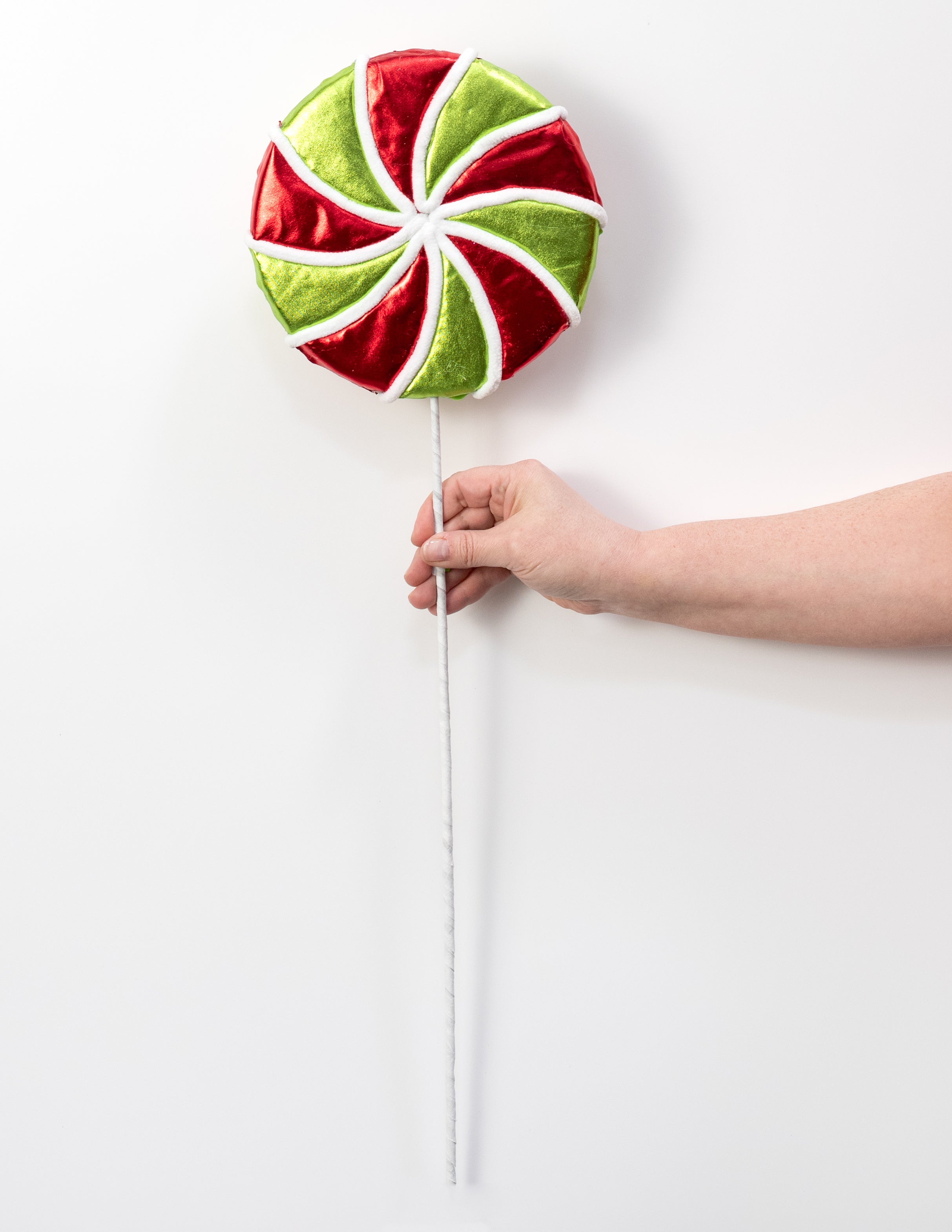 8" x 26" Metallic Lollipop Spray: Red & Lime Green