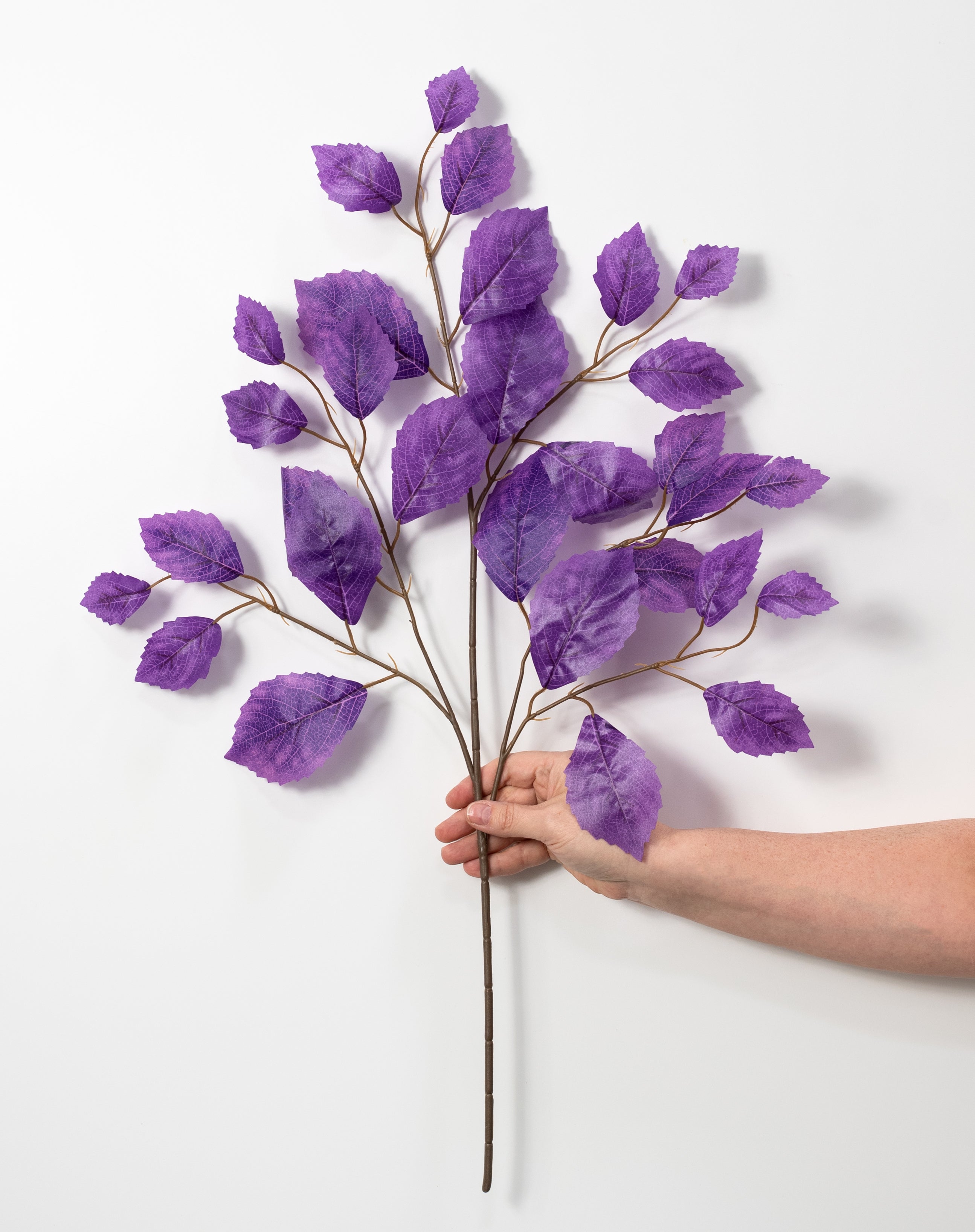 28" Rose Leaf Sprays: Purple (12)