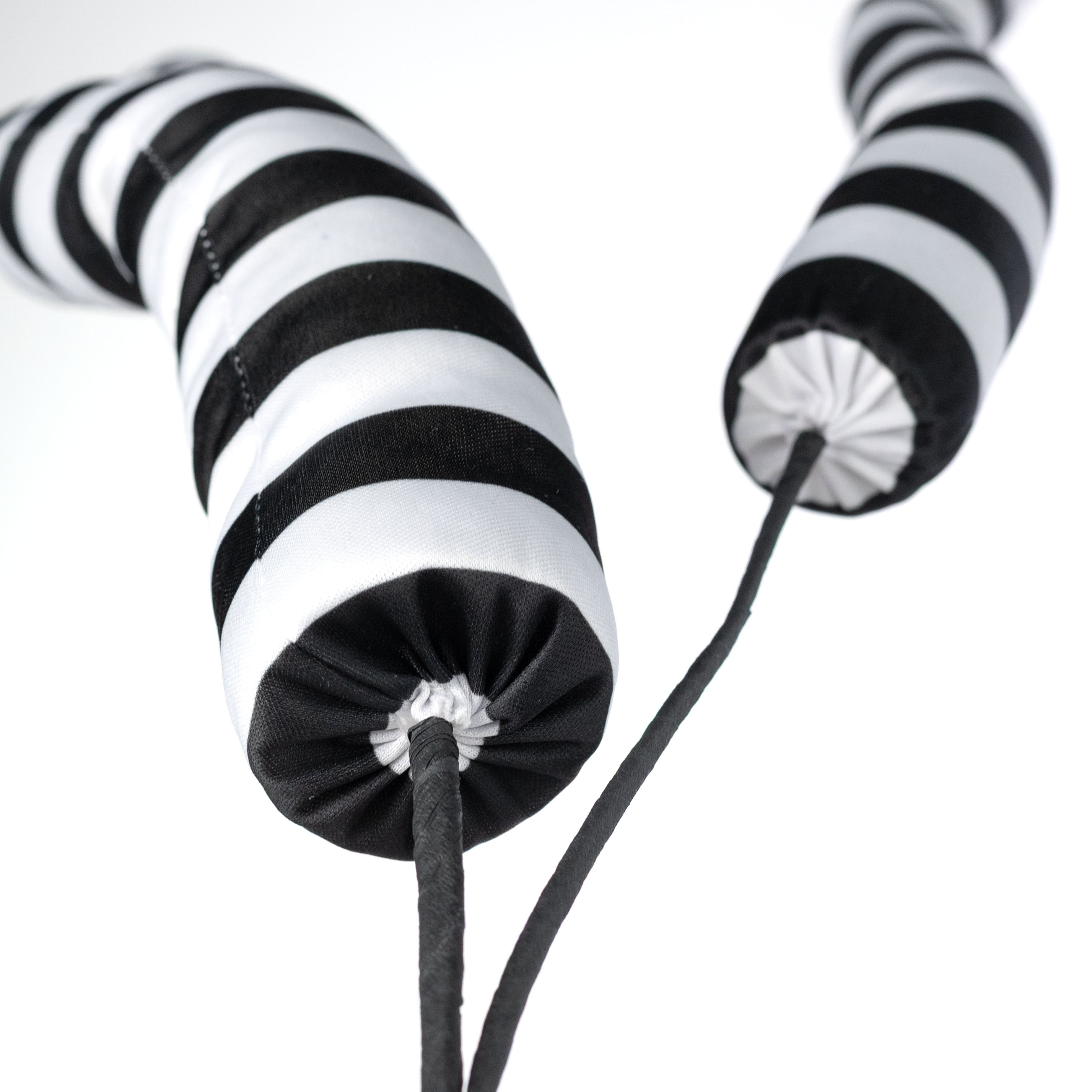 34" Stripe Fabric Horn Spray: Black & White