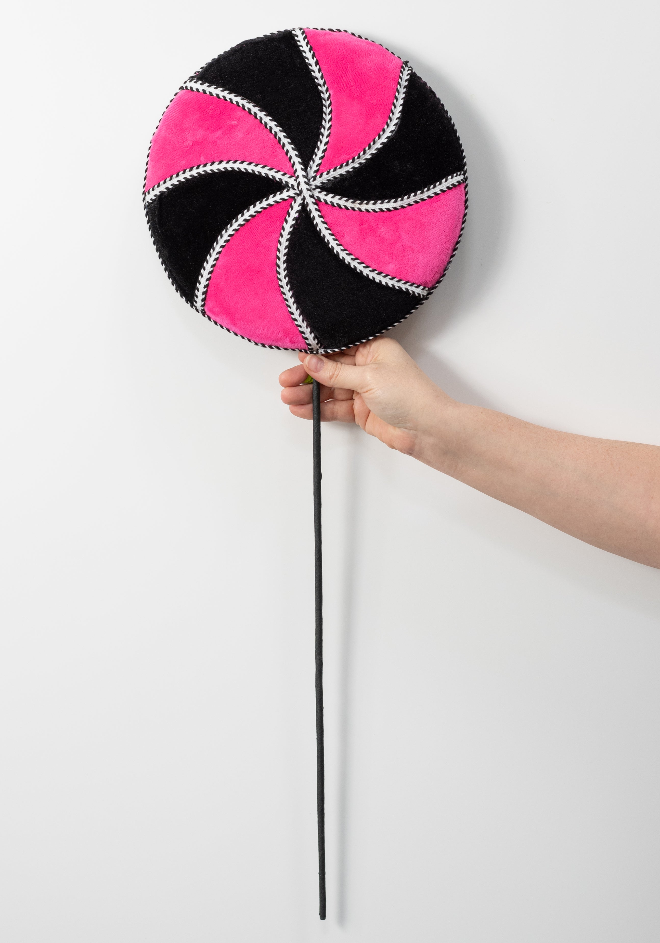 10" x 29" Velvet Lollipop Spray: Hot Pink & Black