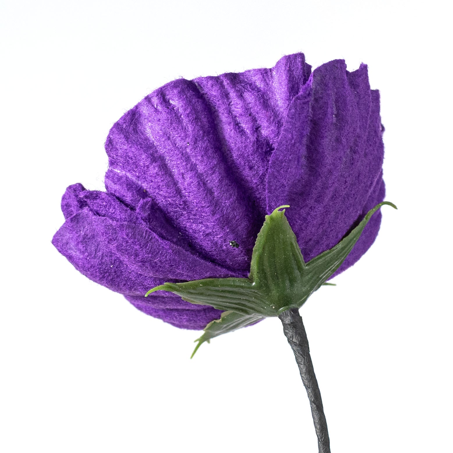24" Eyeball Poppy Flower Spray: Purple