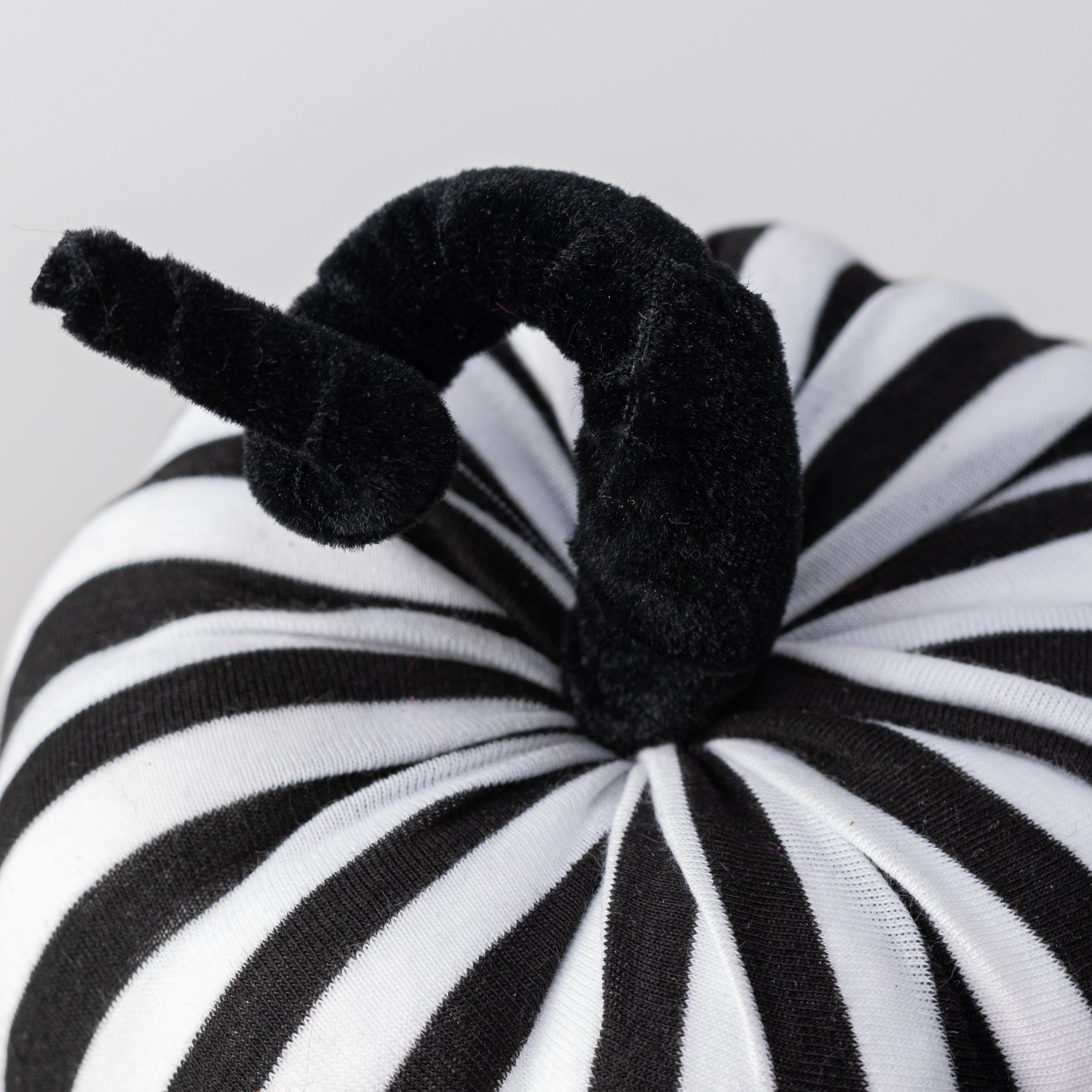 6" Stripe Fabric Pumpkin Decor: Black & White