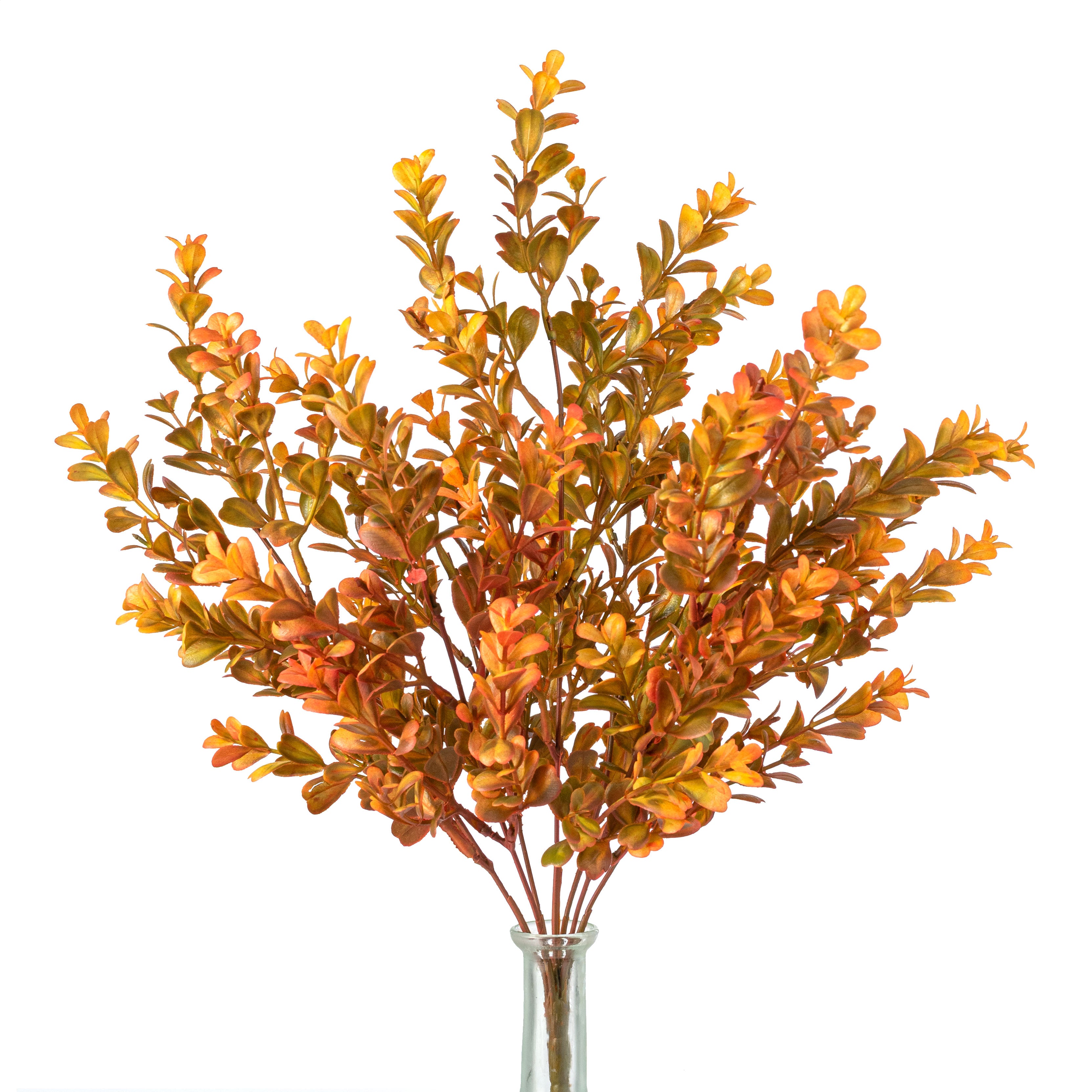 20" Plastic Boxwood Bush: Fall Orange