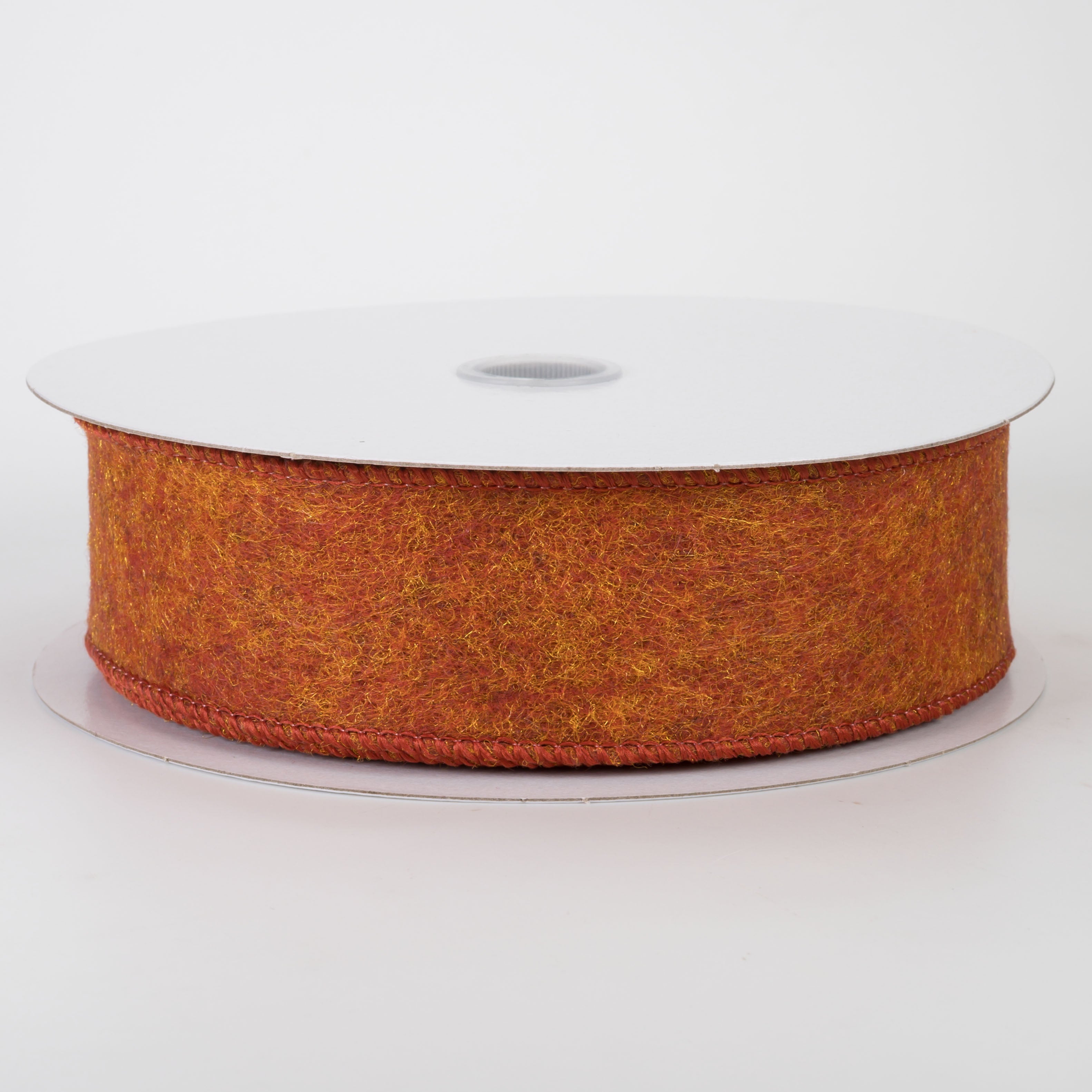 1.5" Fuzzy Felt Ribbon: Rust Orange (10 Yards)
