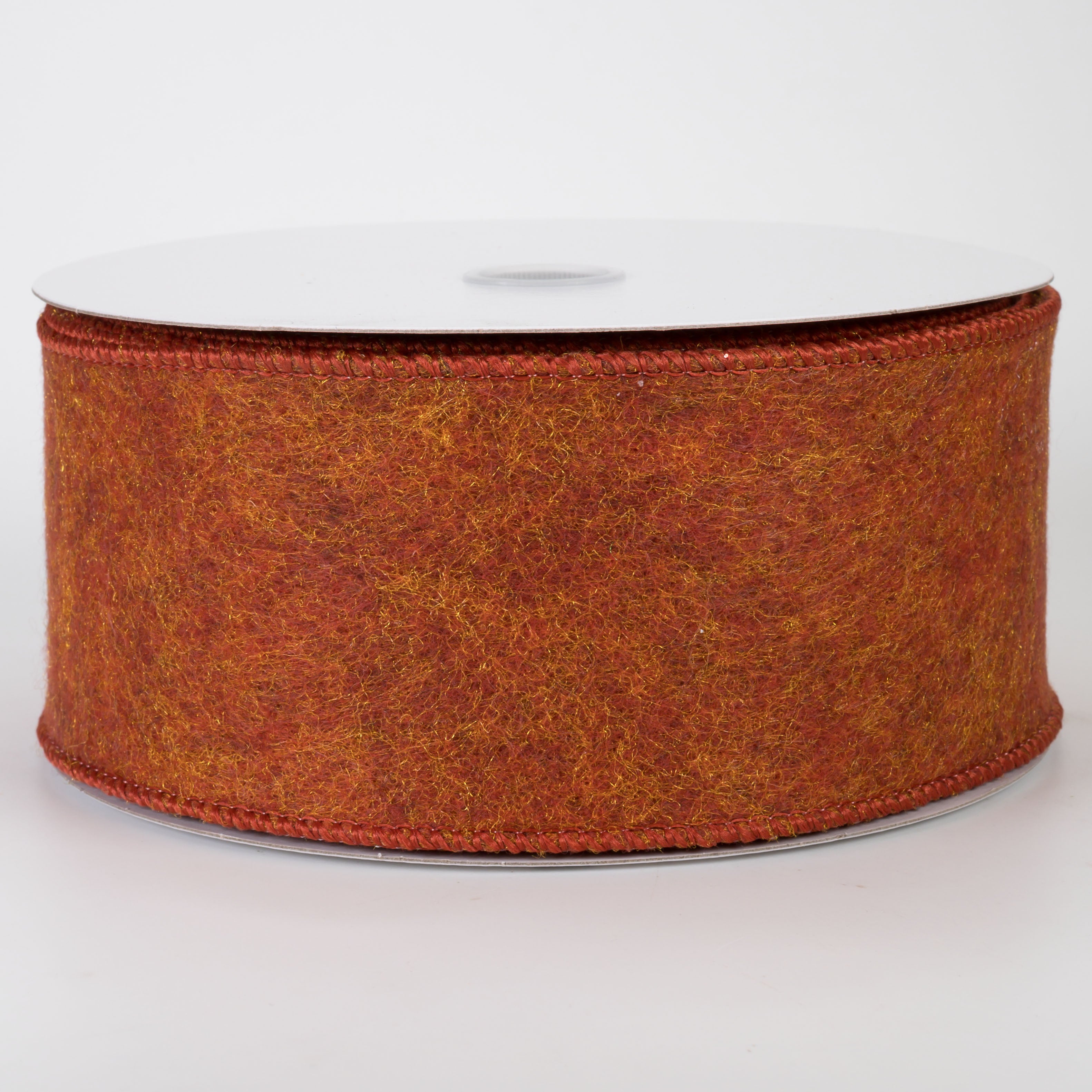 2.5" Fuzzy Felt Ribbon: Rust Orange (10 Yards)