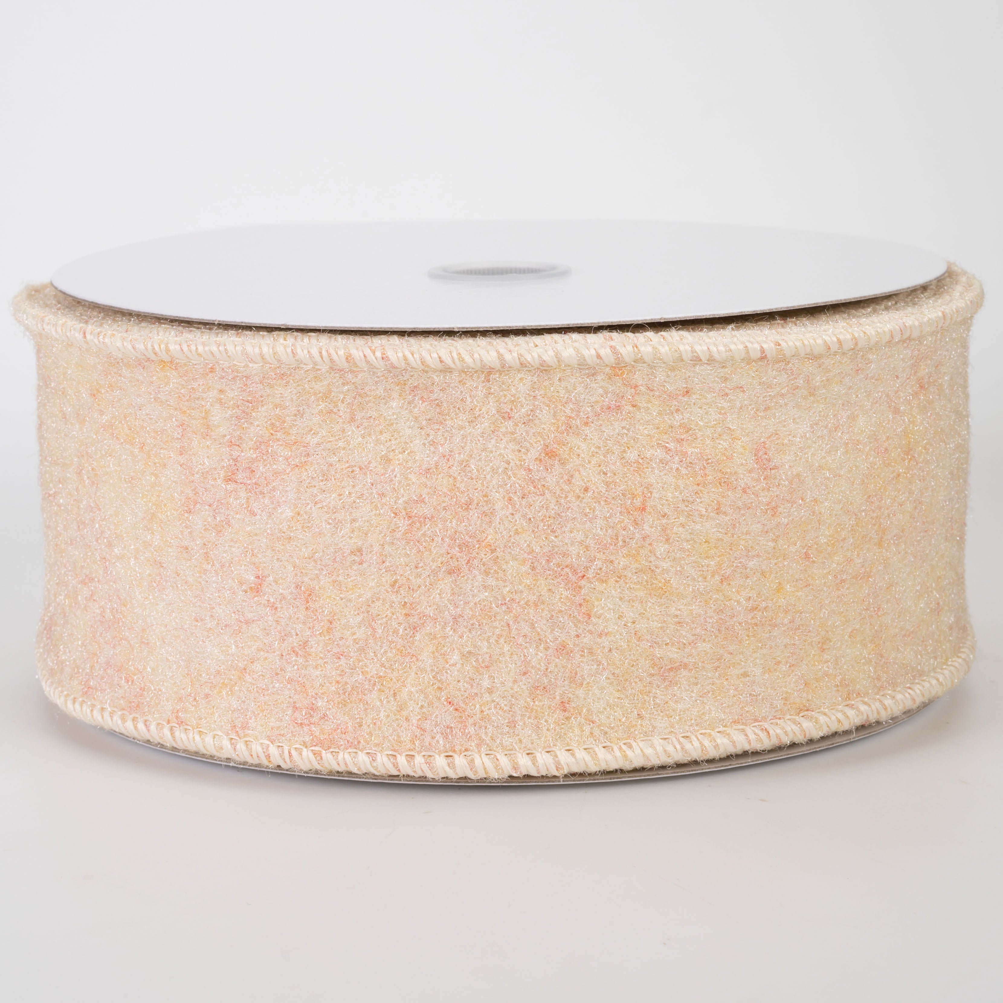 2.5" Fuzzy Felt Ribbon: Ivory Cream (10 Yards)