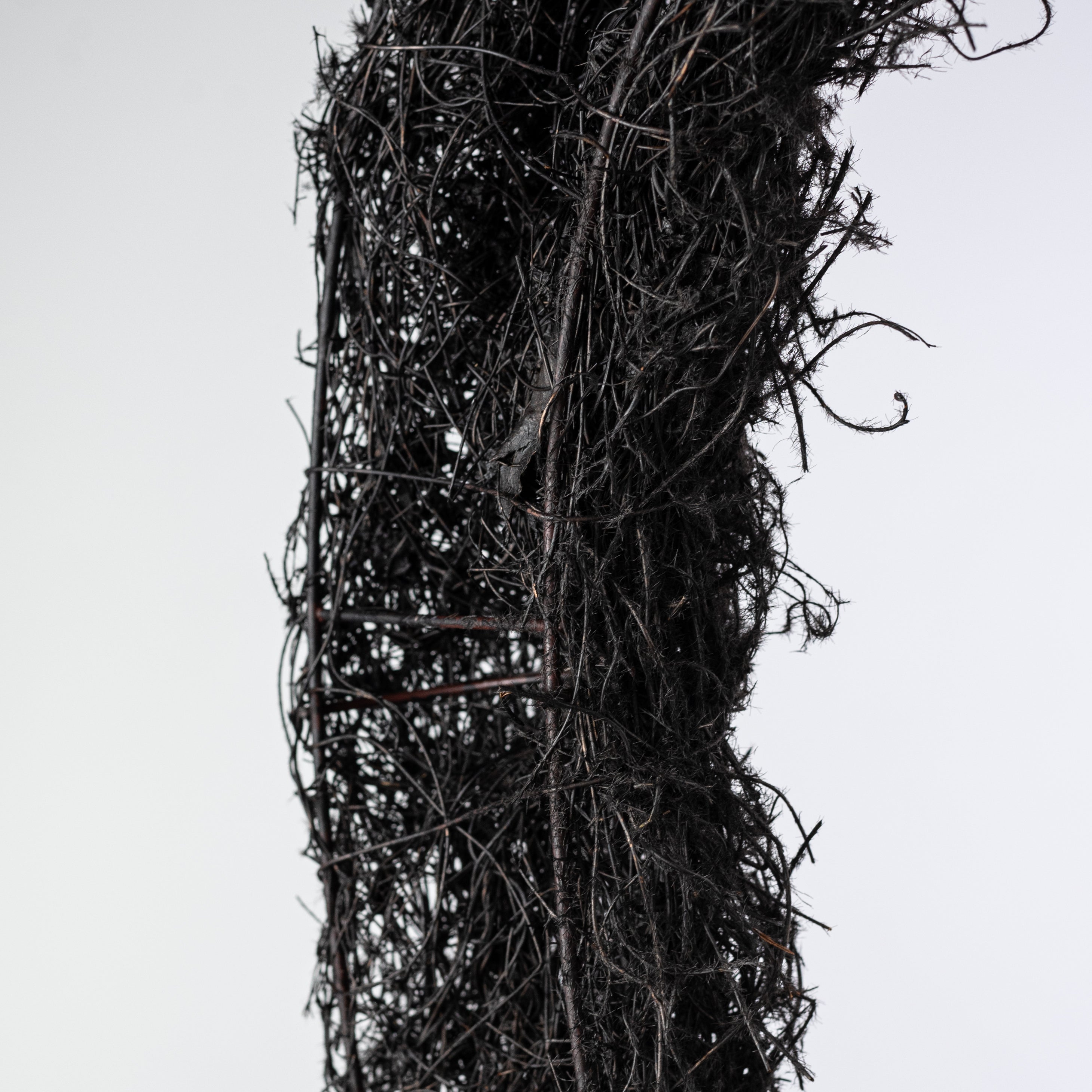 18" Black Moss Vine Wreath: Oval