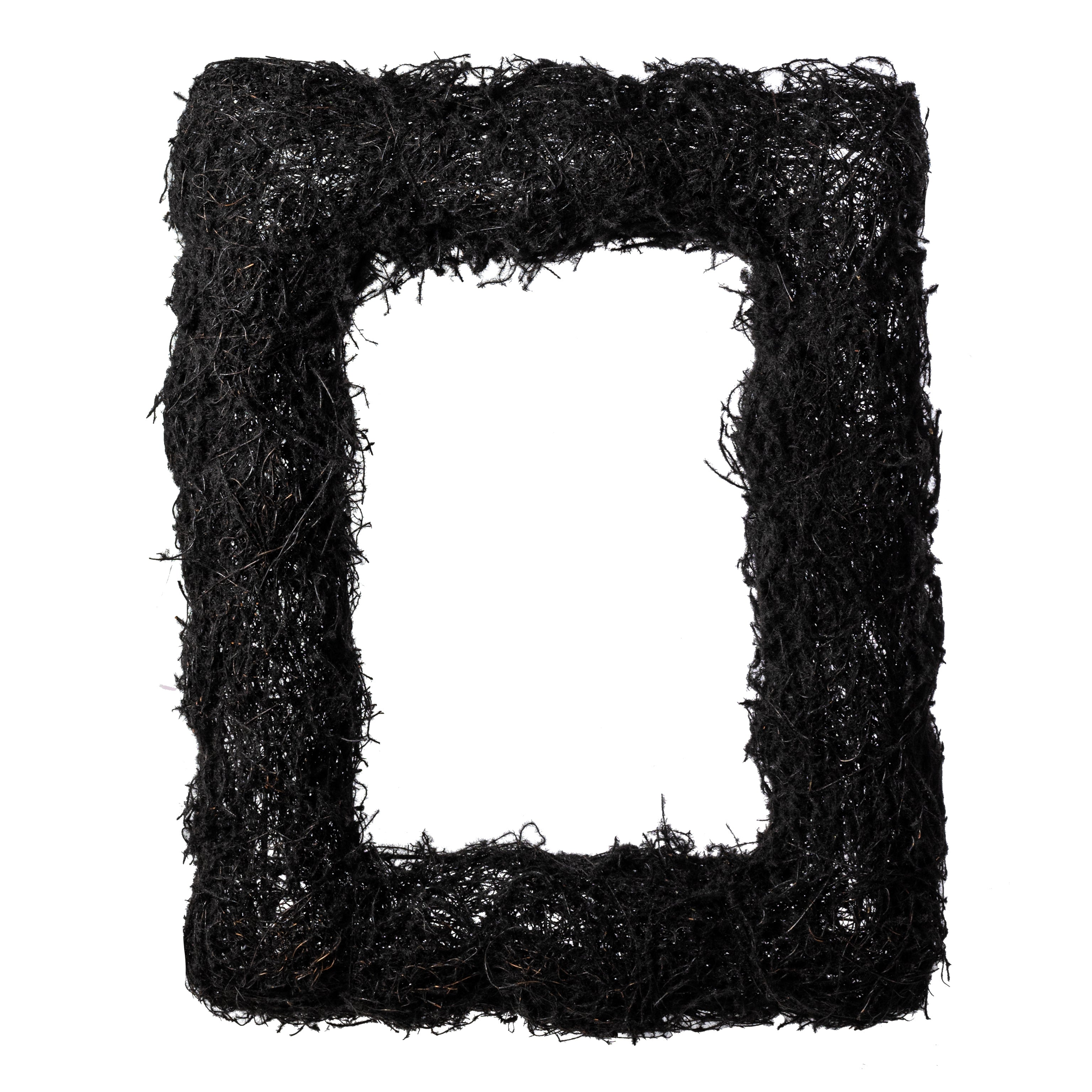 19" Black Moss Vine Wreath: Rectangle
