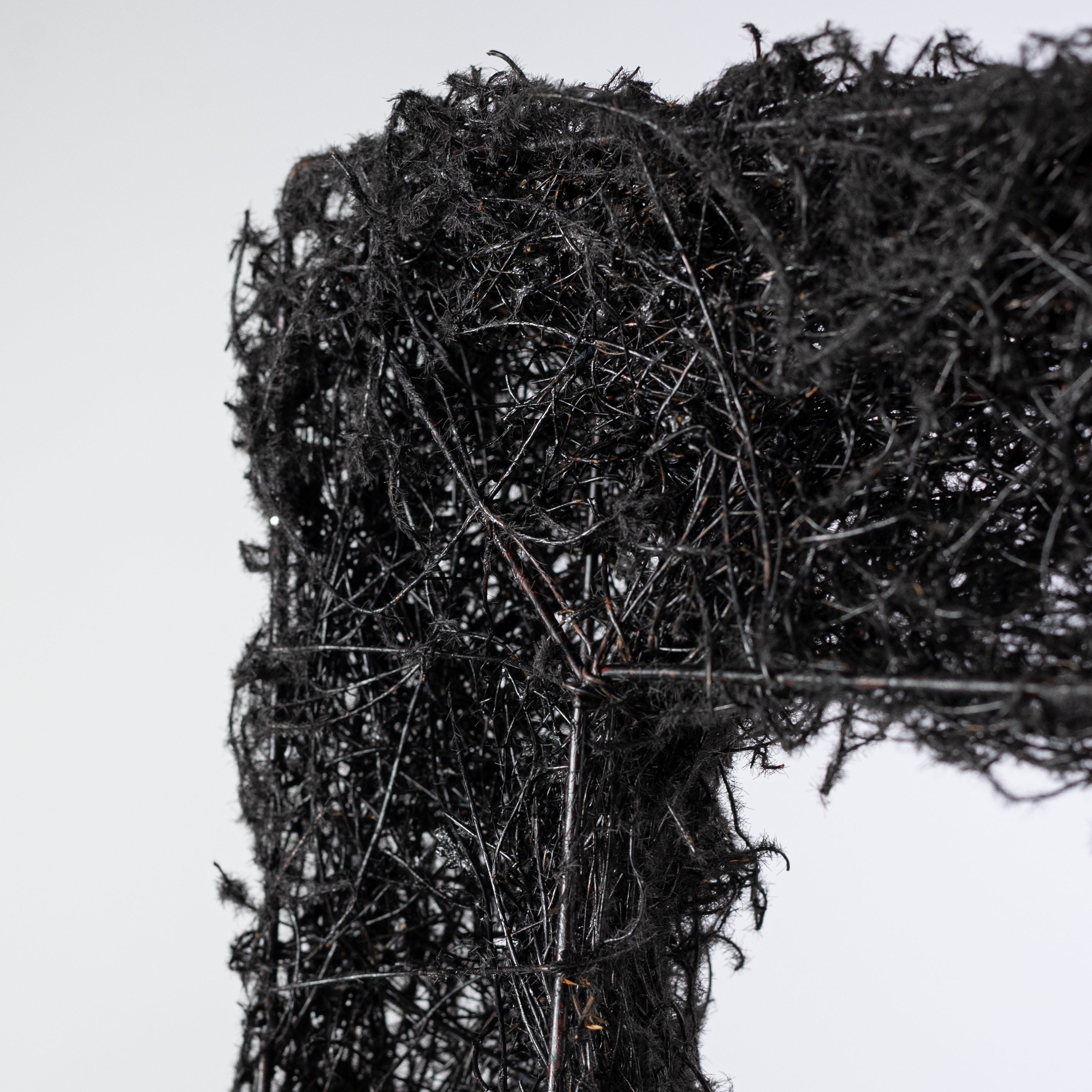 19" Black Moss Vine Wreath: Rectangle