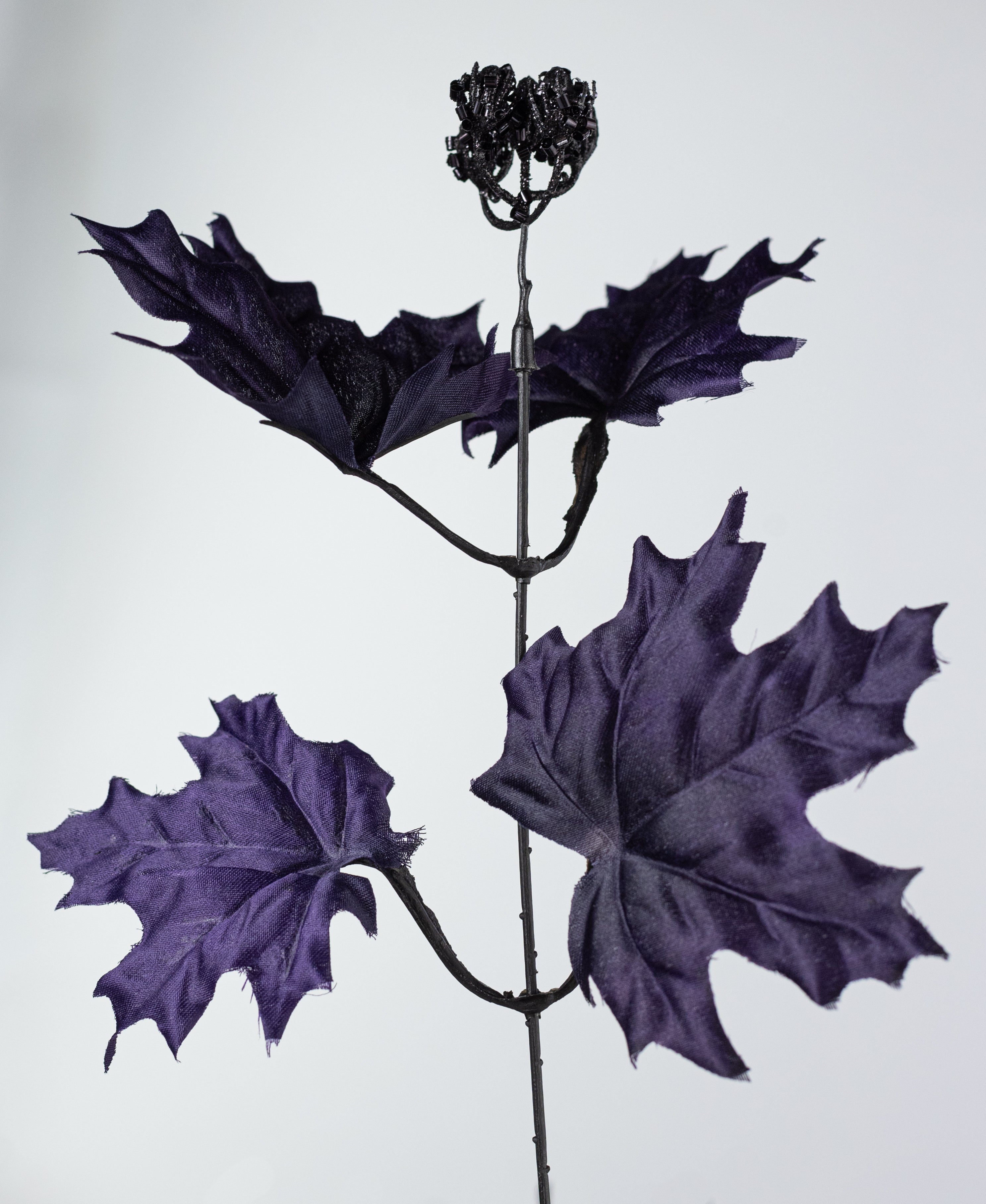 20" Maple Leaves Bush: Dark Purple (12 Stem)