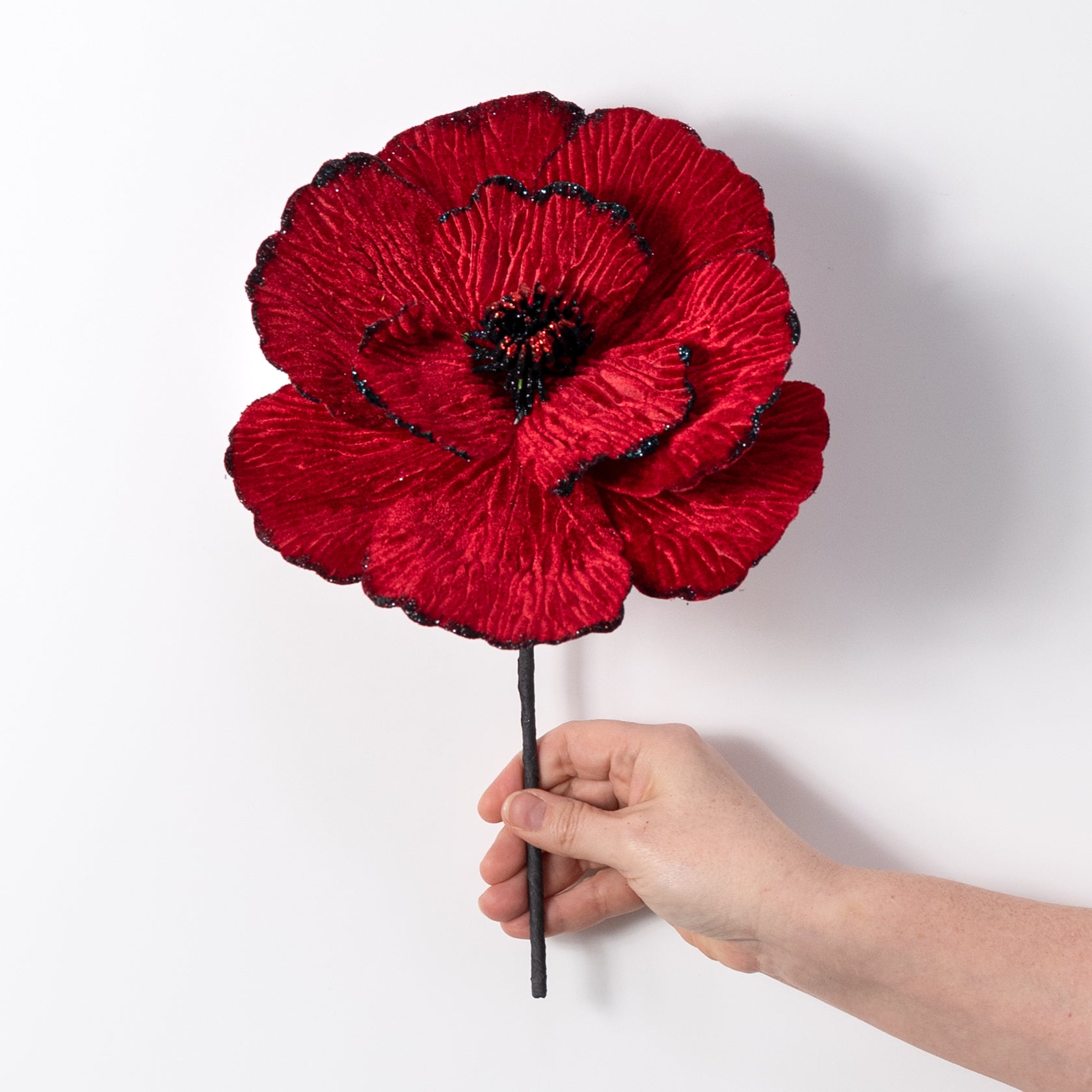 9" x 11" Fantasy Flower Pick: Red & Black