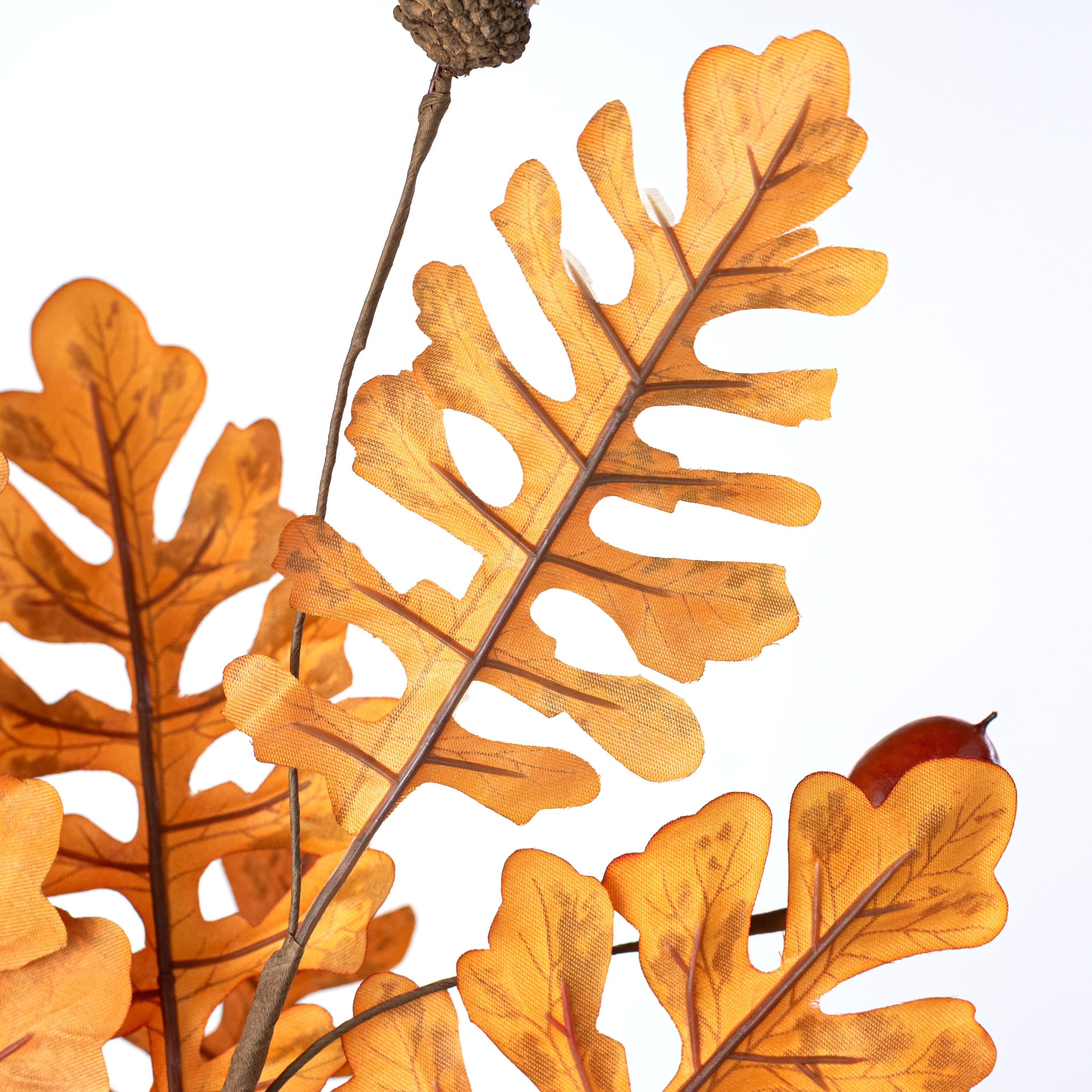 28" Acorn & Oak Leaves Spray: Orange