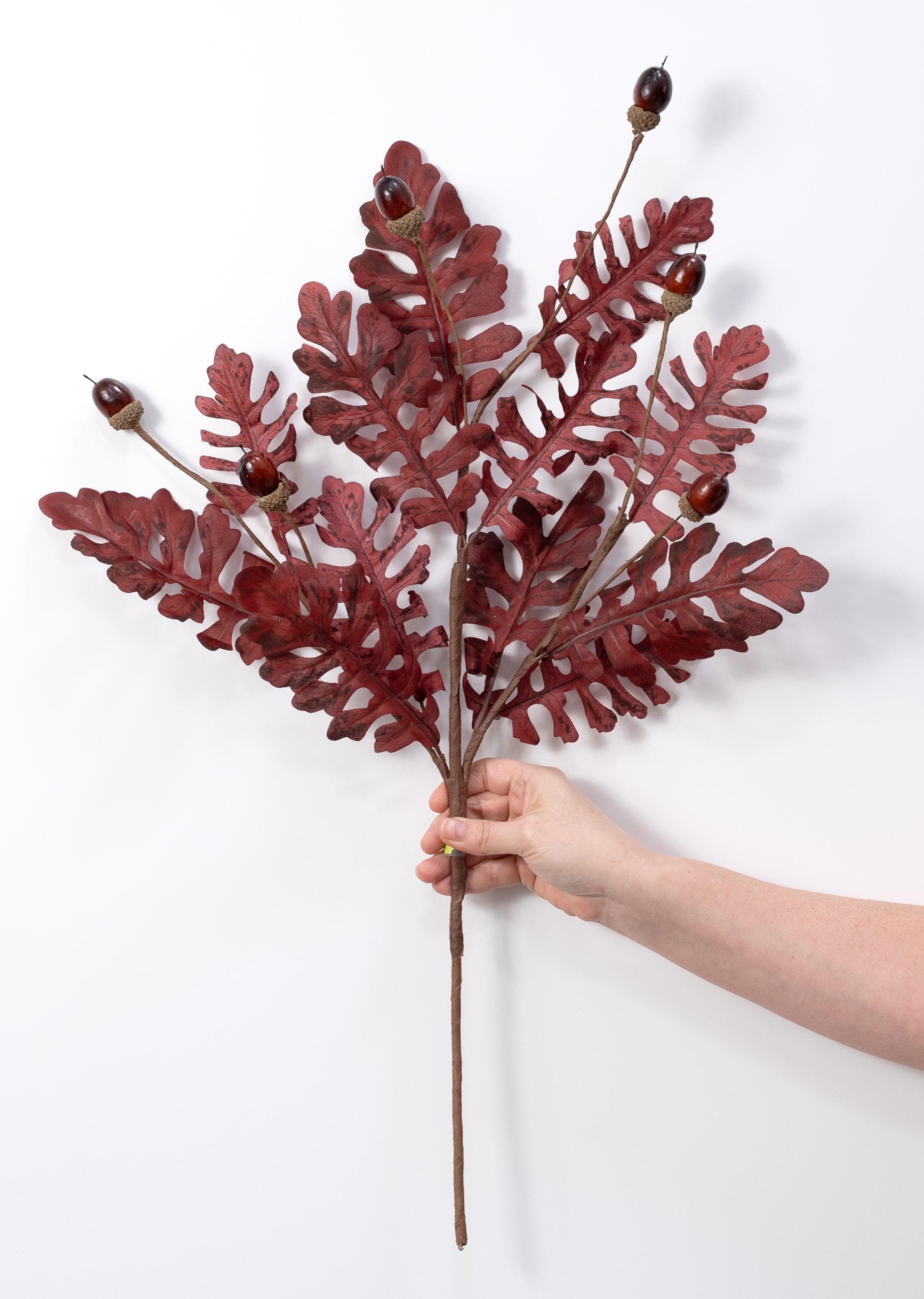 28" Acorn & Oak Leaves Spray: Burgundy