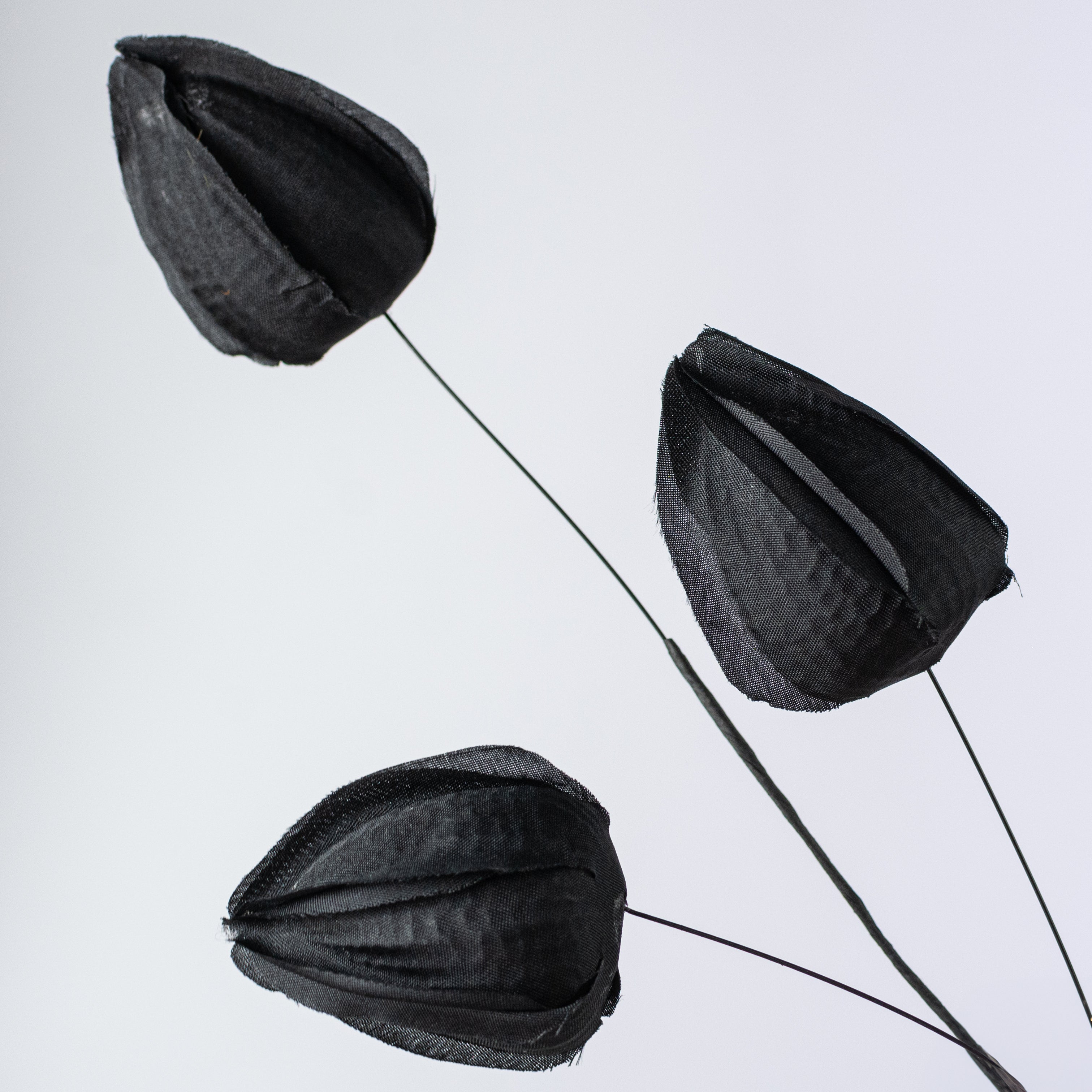 32" Chinese Lantern Flower Spray: Black