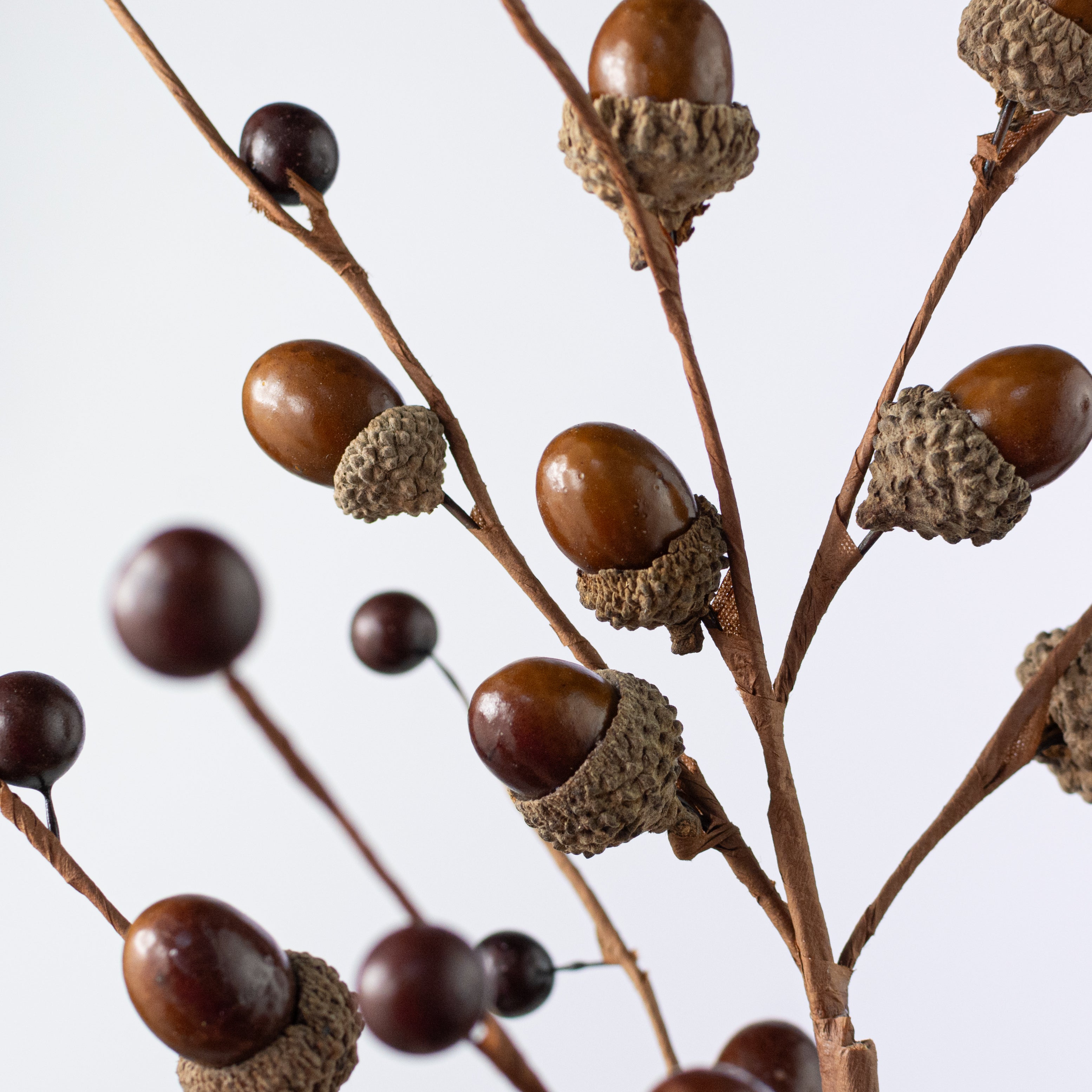 22" Mini Acorn Spray: Brown