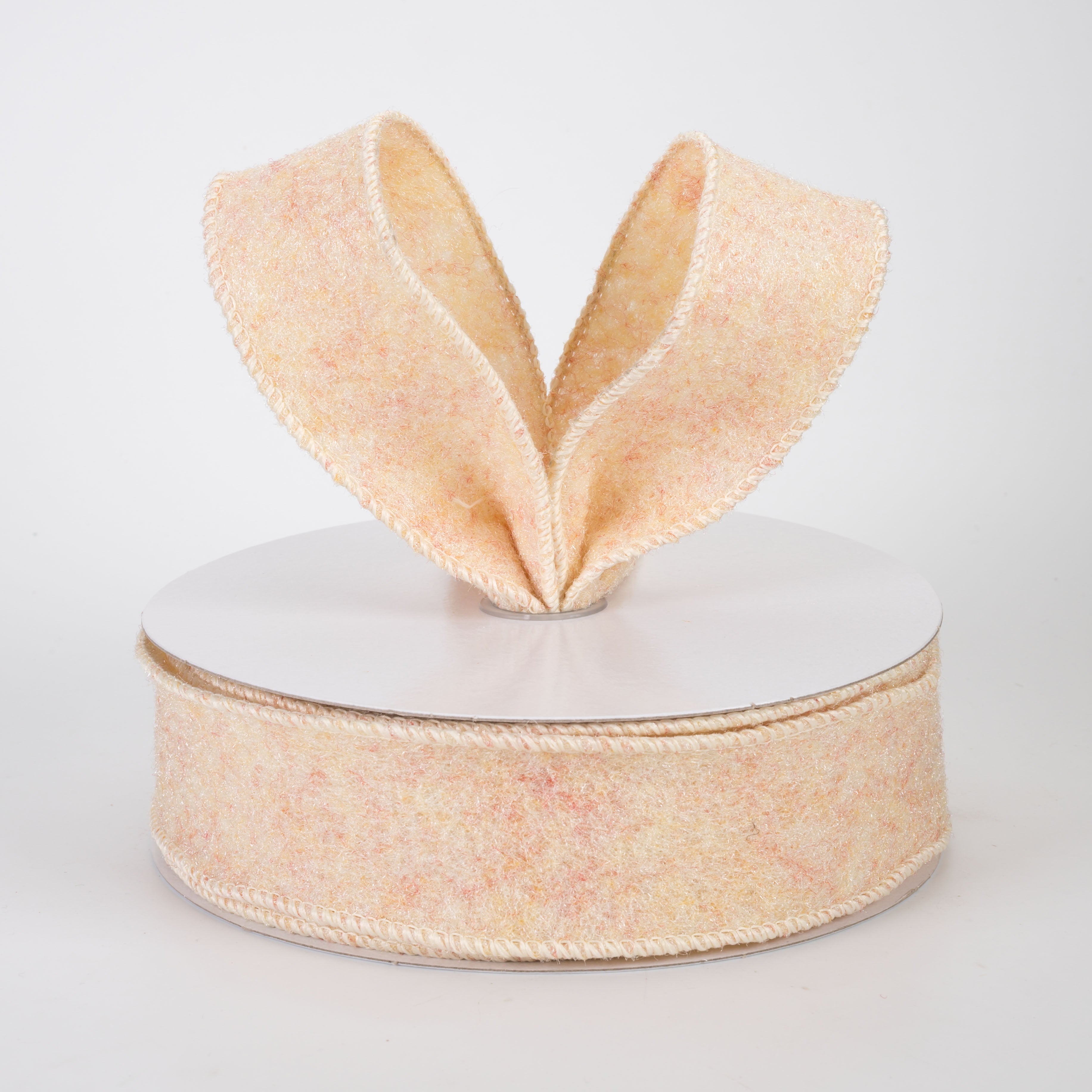 1.5" Fuzzy Felt Ribbon: Ivory Cream (10 Yards)