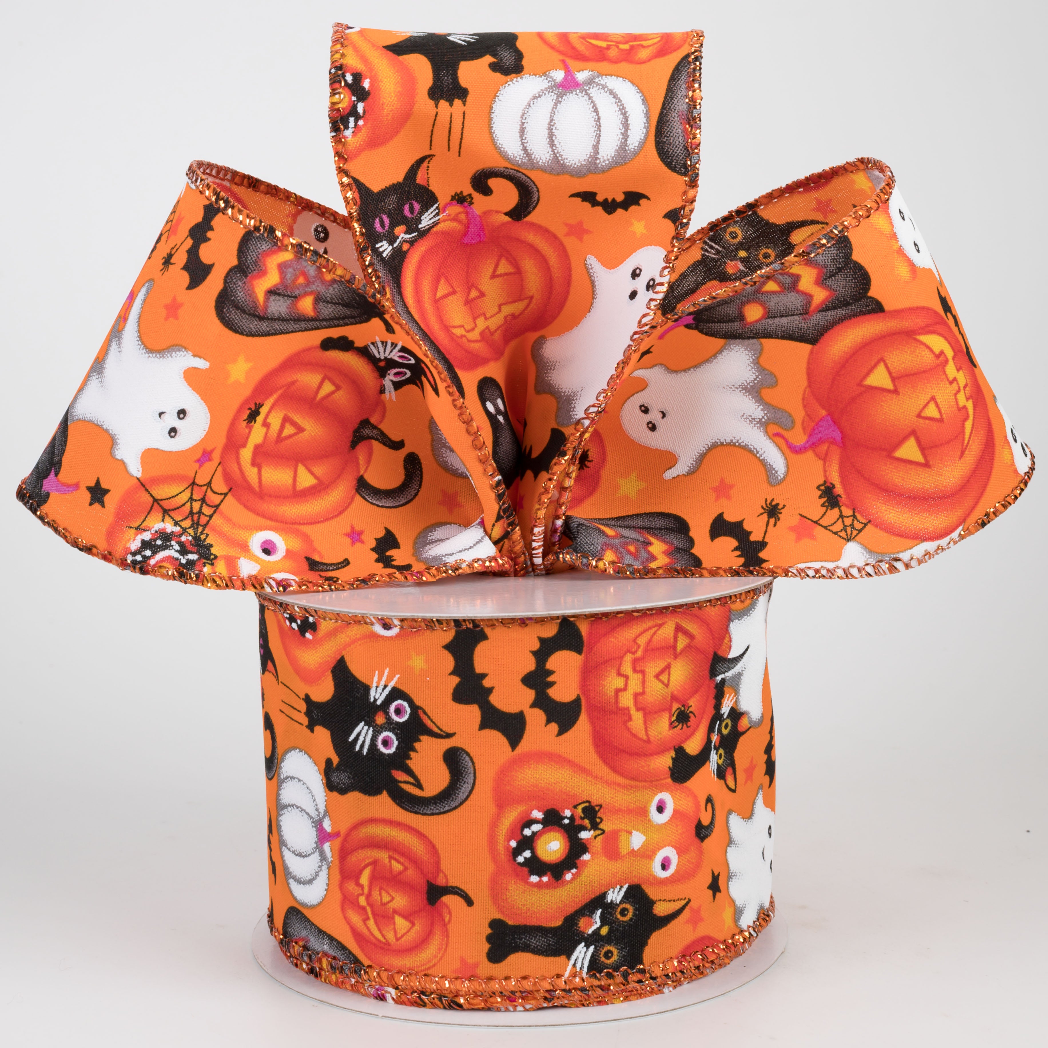 2.5" Vintage Cutie Halloween Ribbon: Orange (10 Yards)