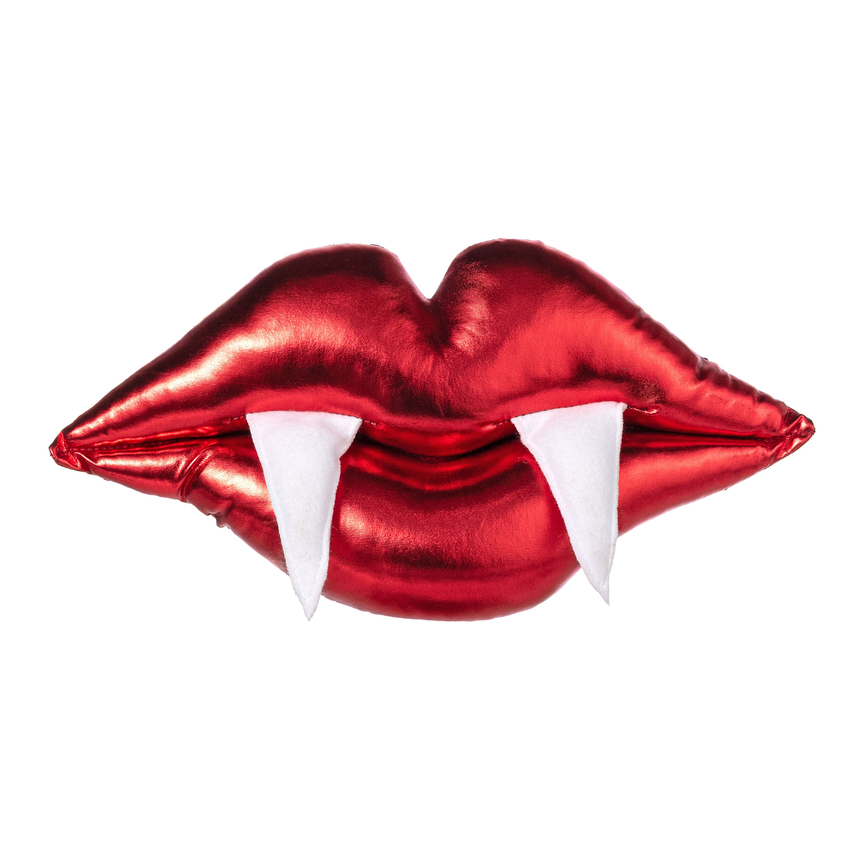 12" Plush Metallic Vampire Lip Accent: Red