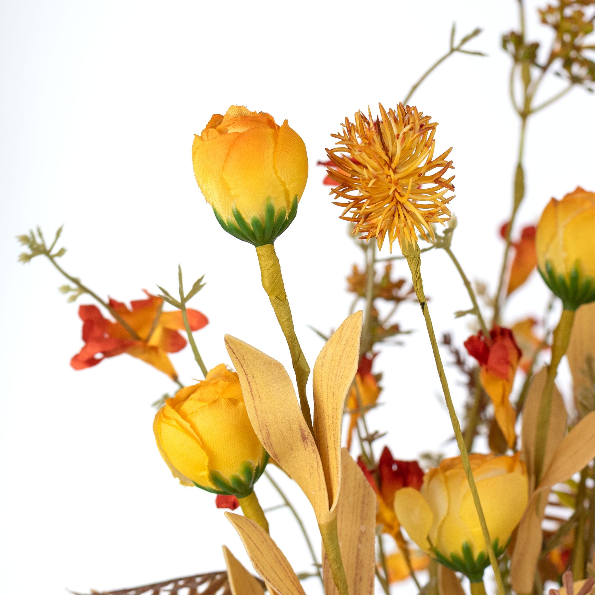 20" Autumn Wildflower Filler Bush: Orange Yellow