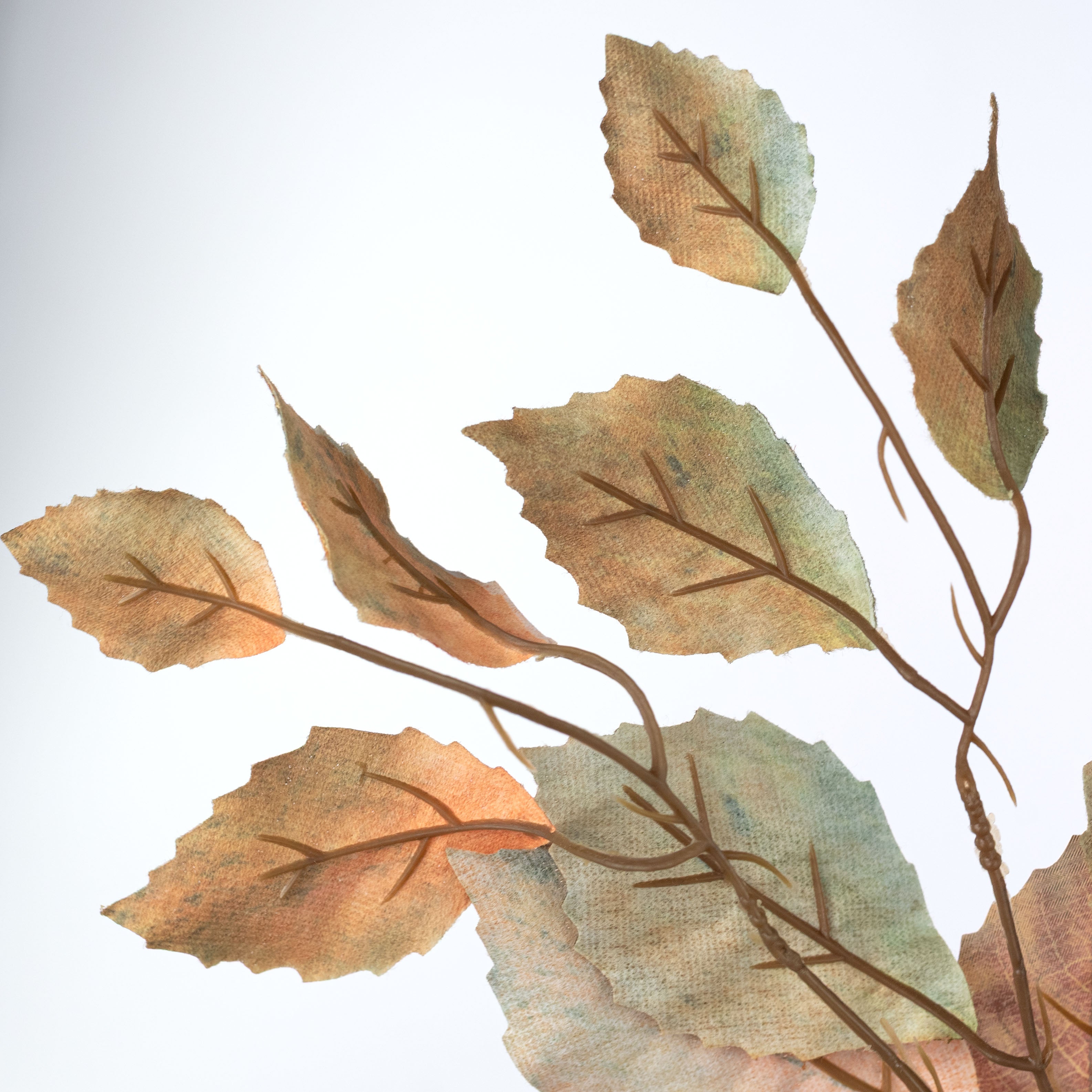 21" Birch Leaves Spray: Orange