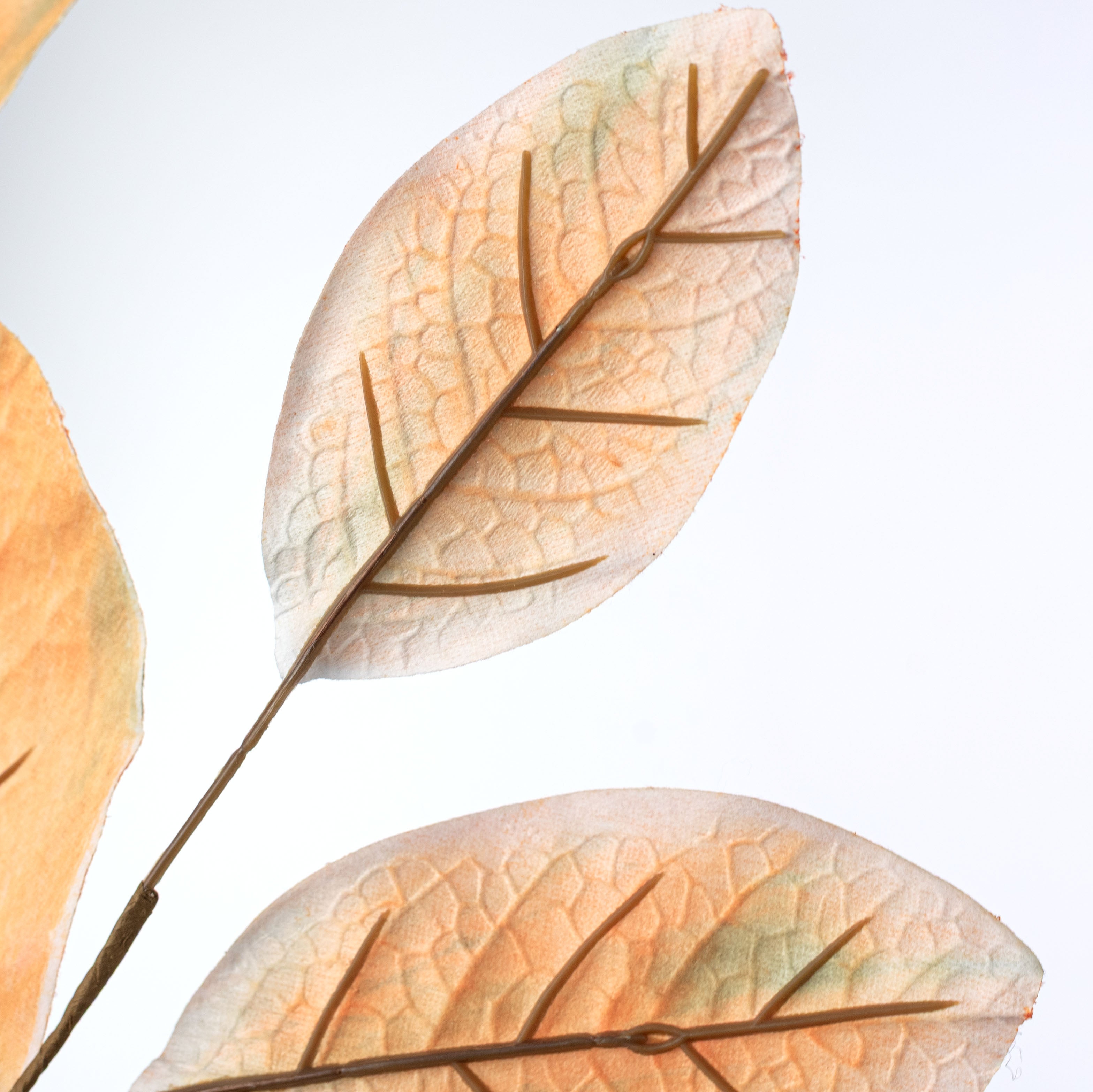 32" Magnolia Leaves Spray: Orange