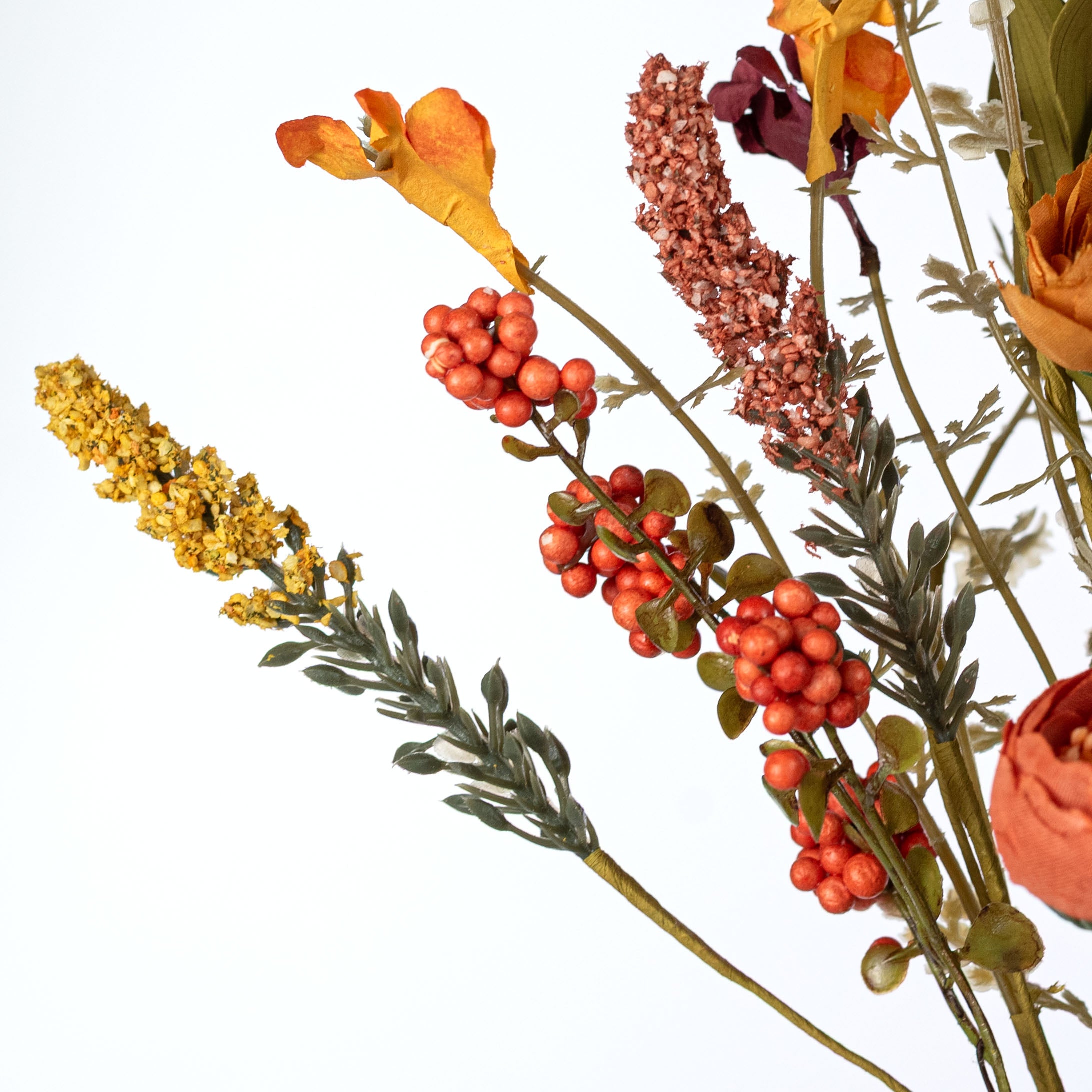 17" Ranunculus Mixed Floral Bush: Fall