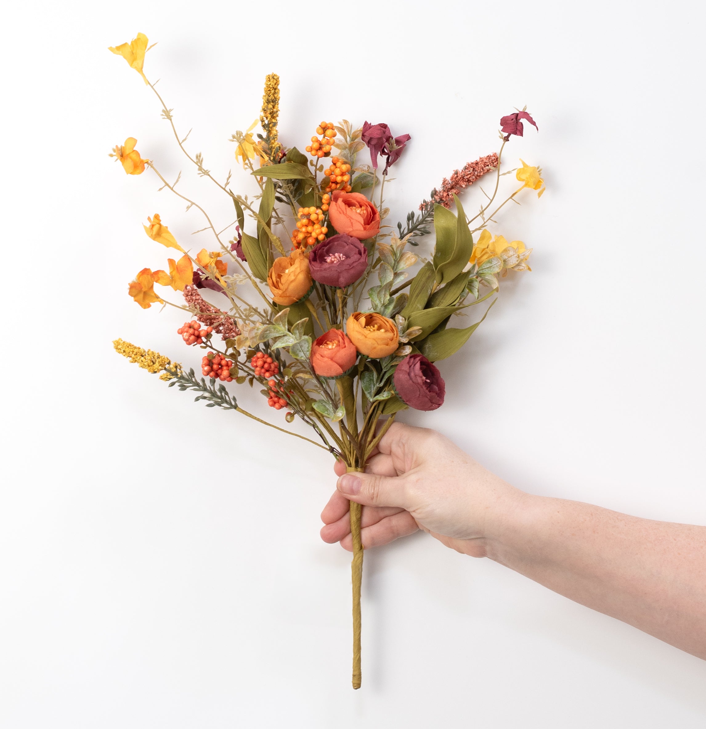 17" Ranunculus Mixed Floral Bush: Fall