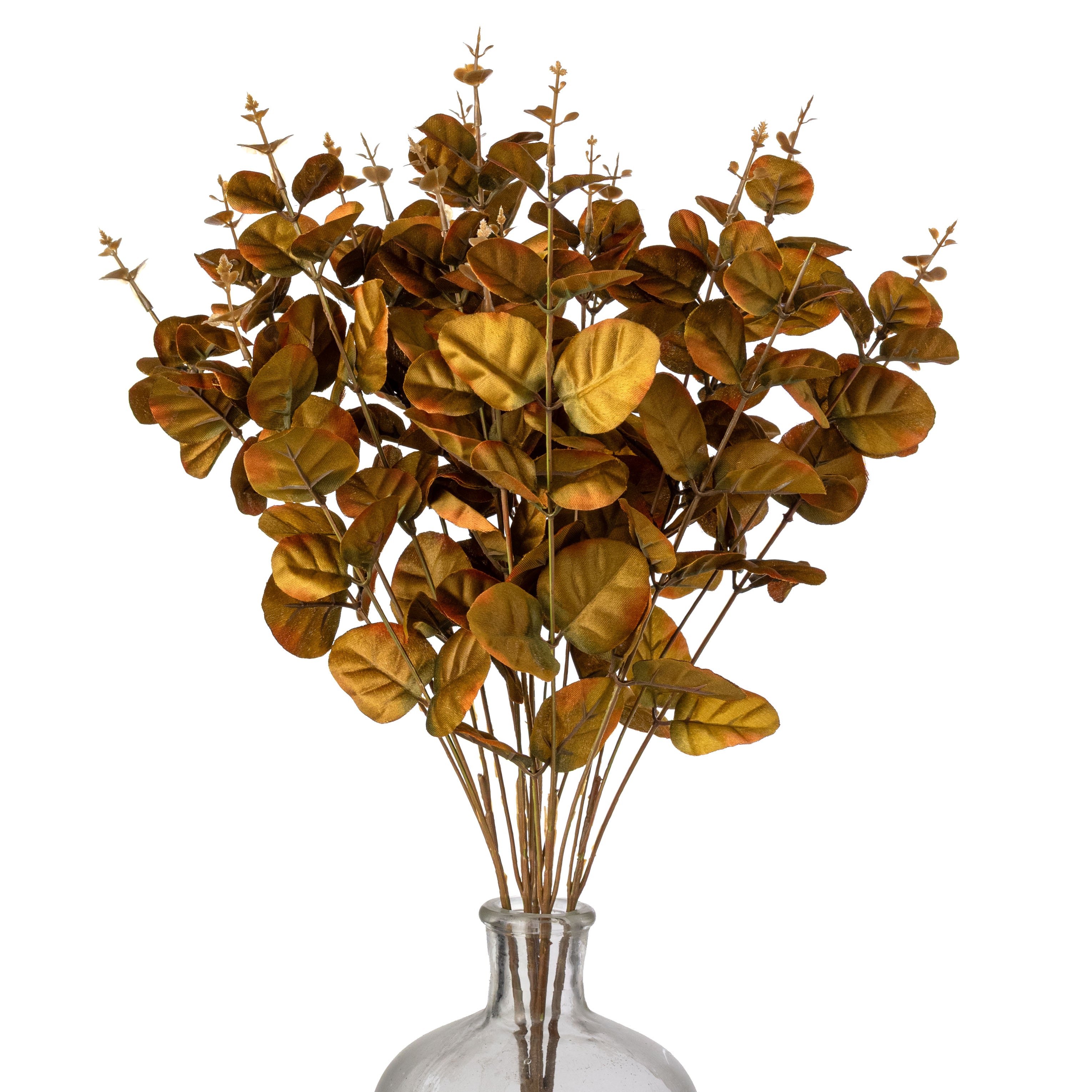 20" Faux Eucalyptus Leaves Bush: Fall Green