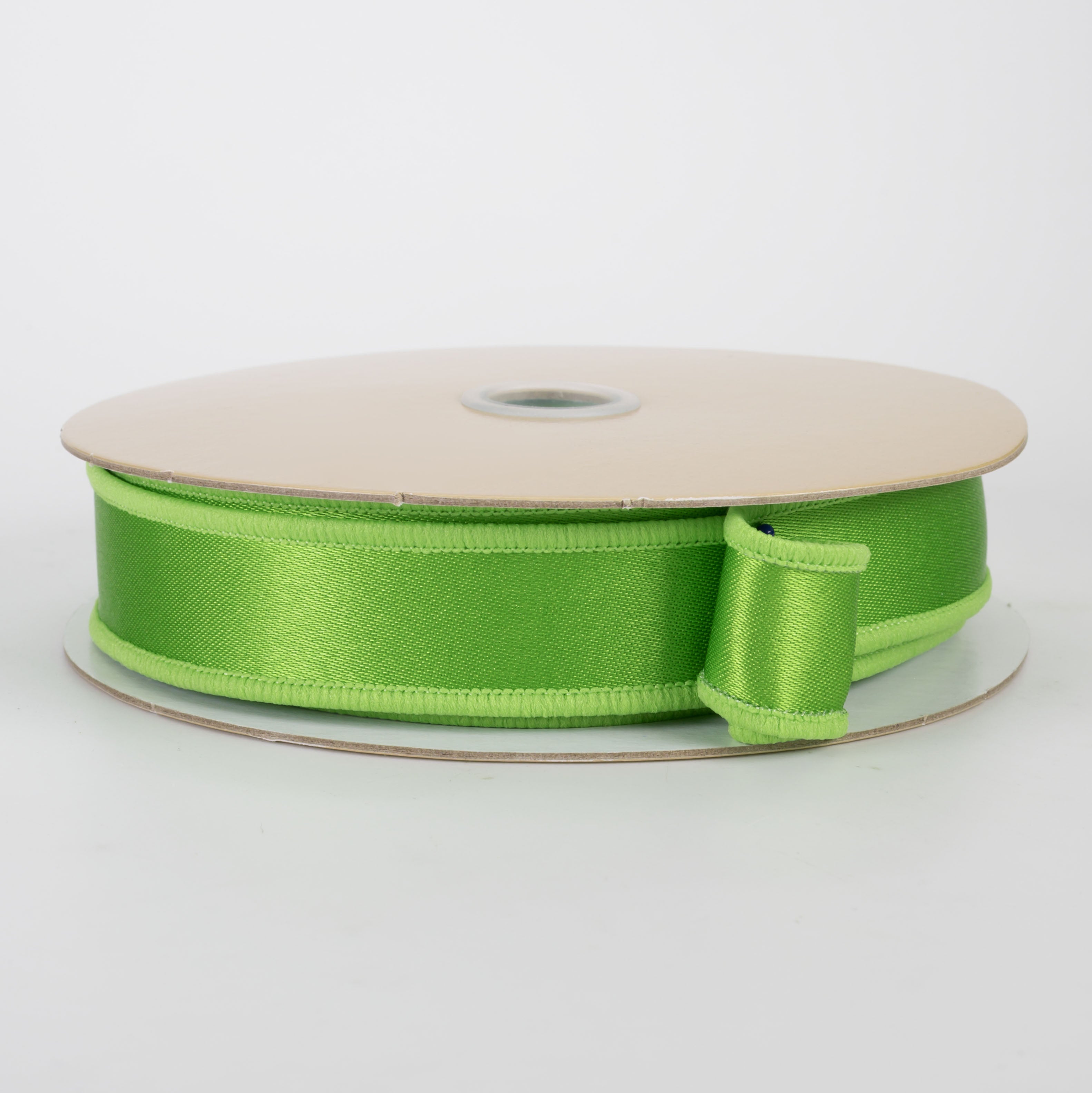 7/8" Double Sided Fused Satin Ribbon: Fresh Green (10 Yards)