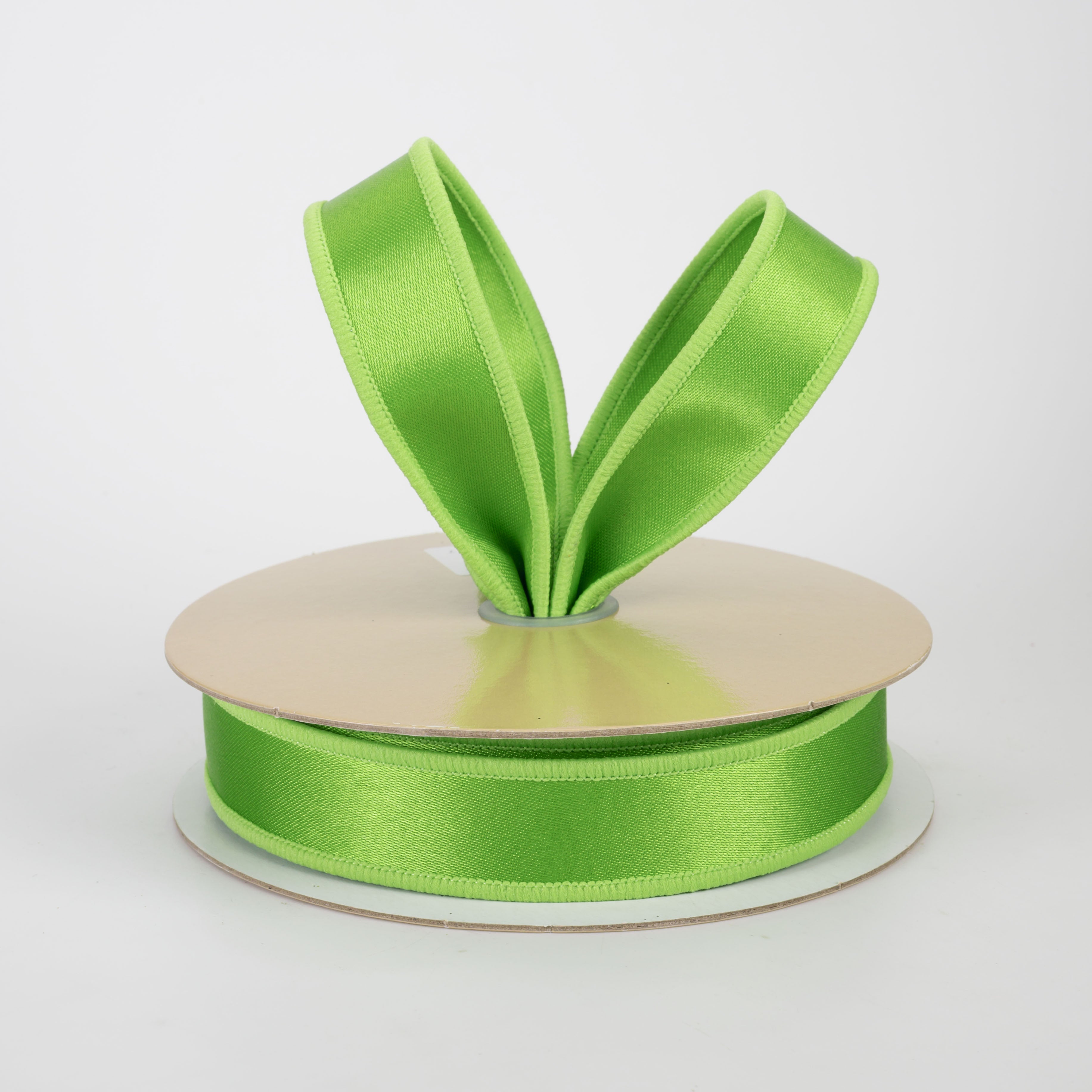 7/8" Double Sided Fused Satin Ribbon: Fresh Green (10 Yards)