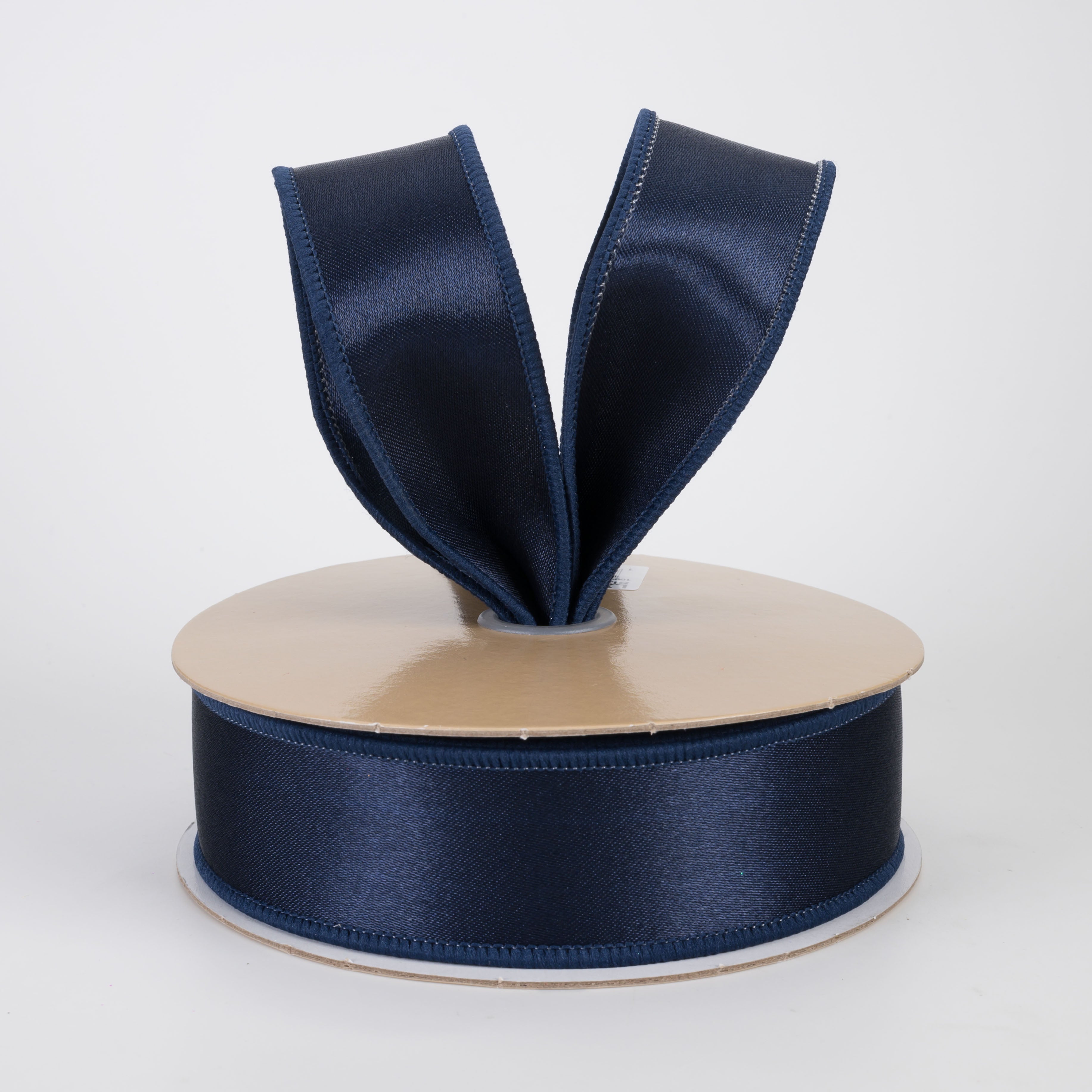 1.5" Double Sided Fused Satin Ribbon: Navy Blue (10 Yards)