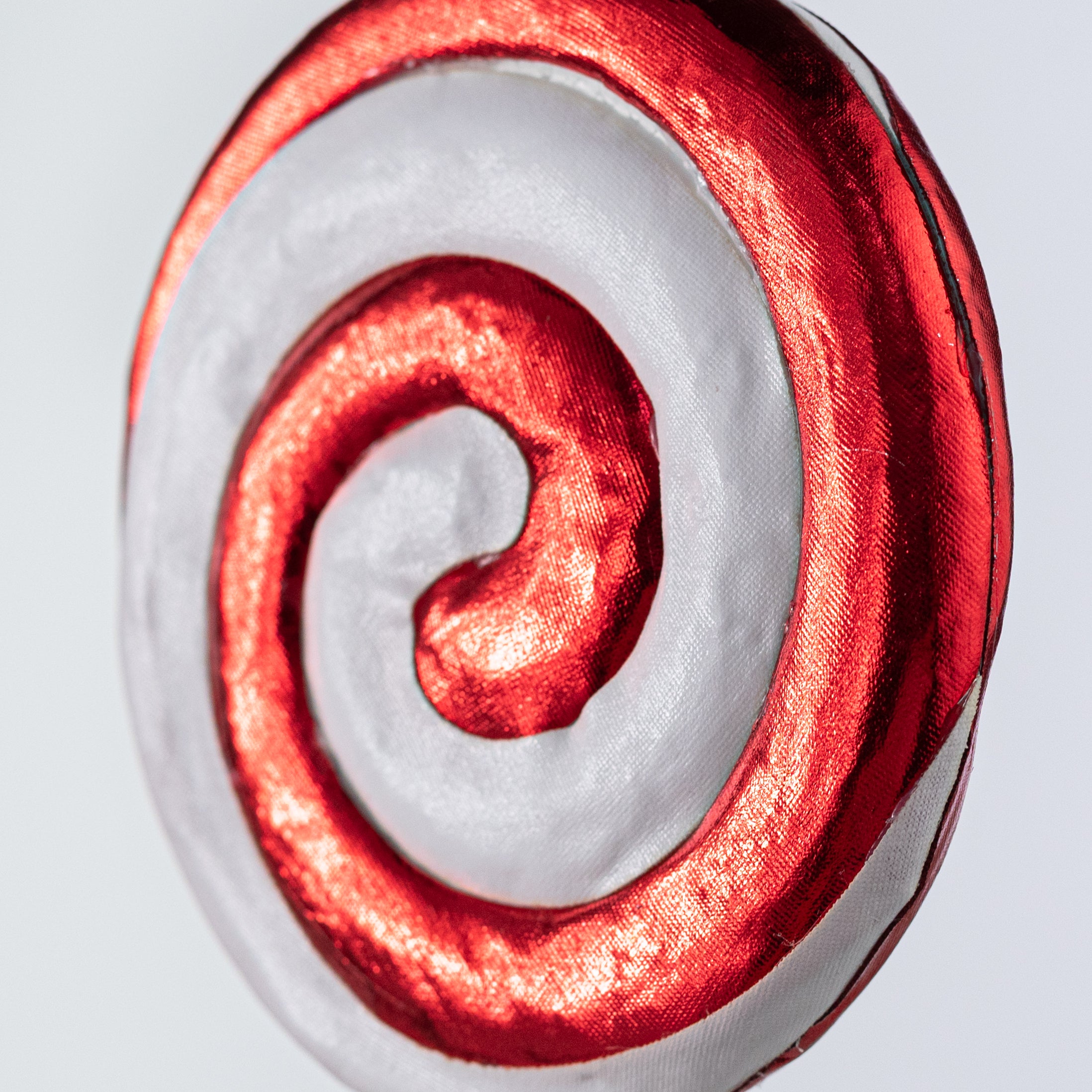 5" x 15" Metallic Peppermint Lollipop Pick: Red & White (10 Yards)