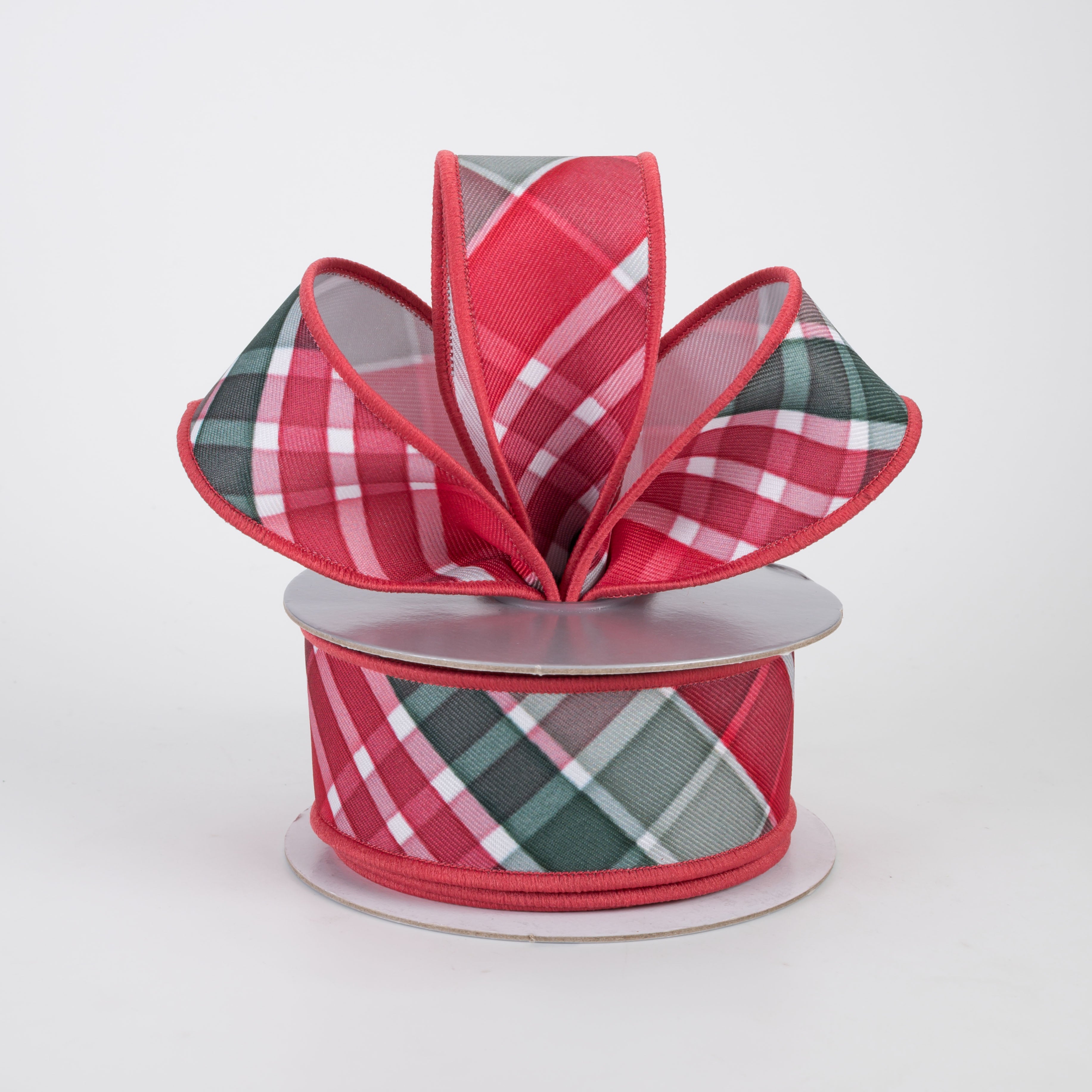 1.5" Brilliance Bold Plaid Ribbon: Sage Christmas (10 Yards)