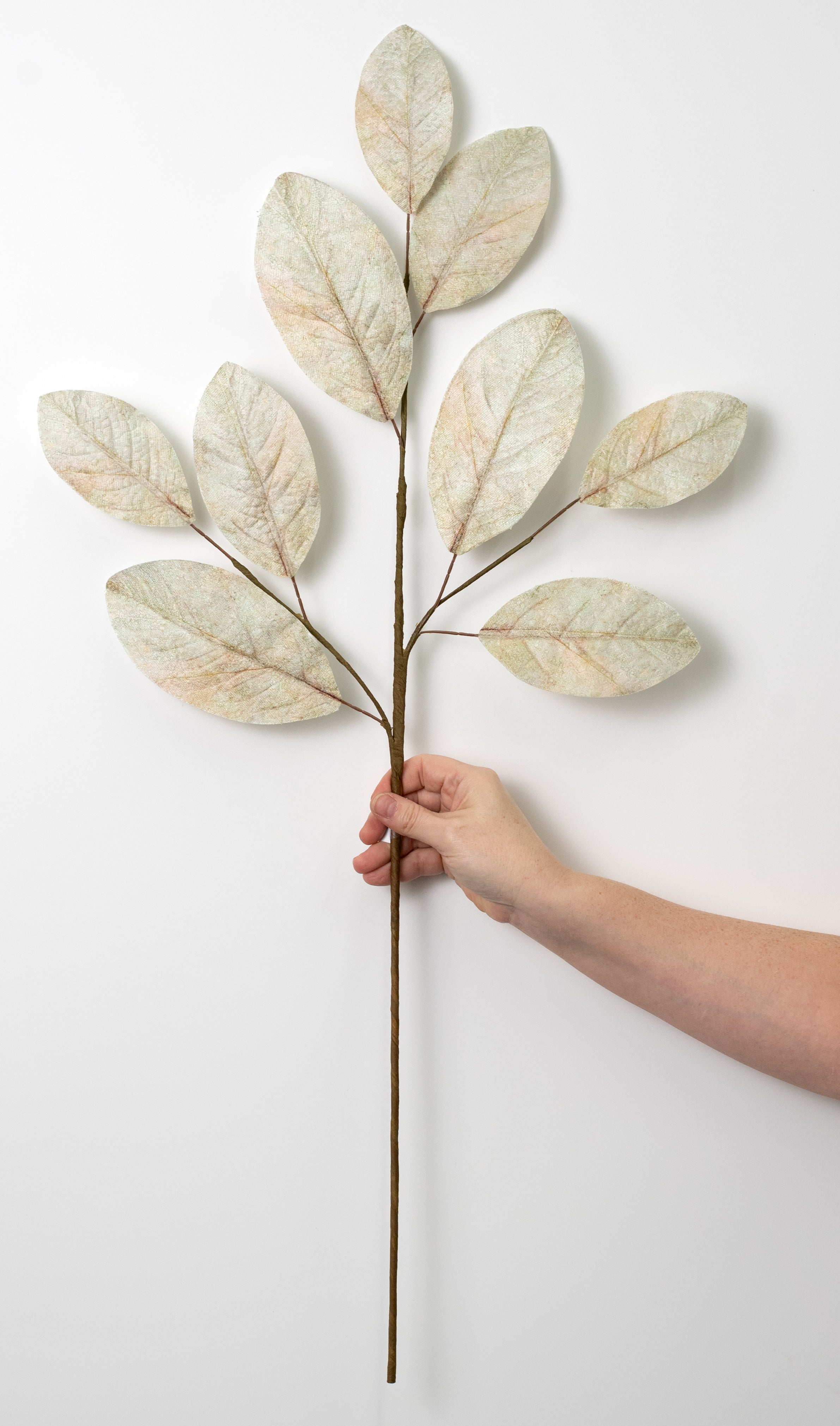 32" Magnolia Leaves Spray: Beige & Green