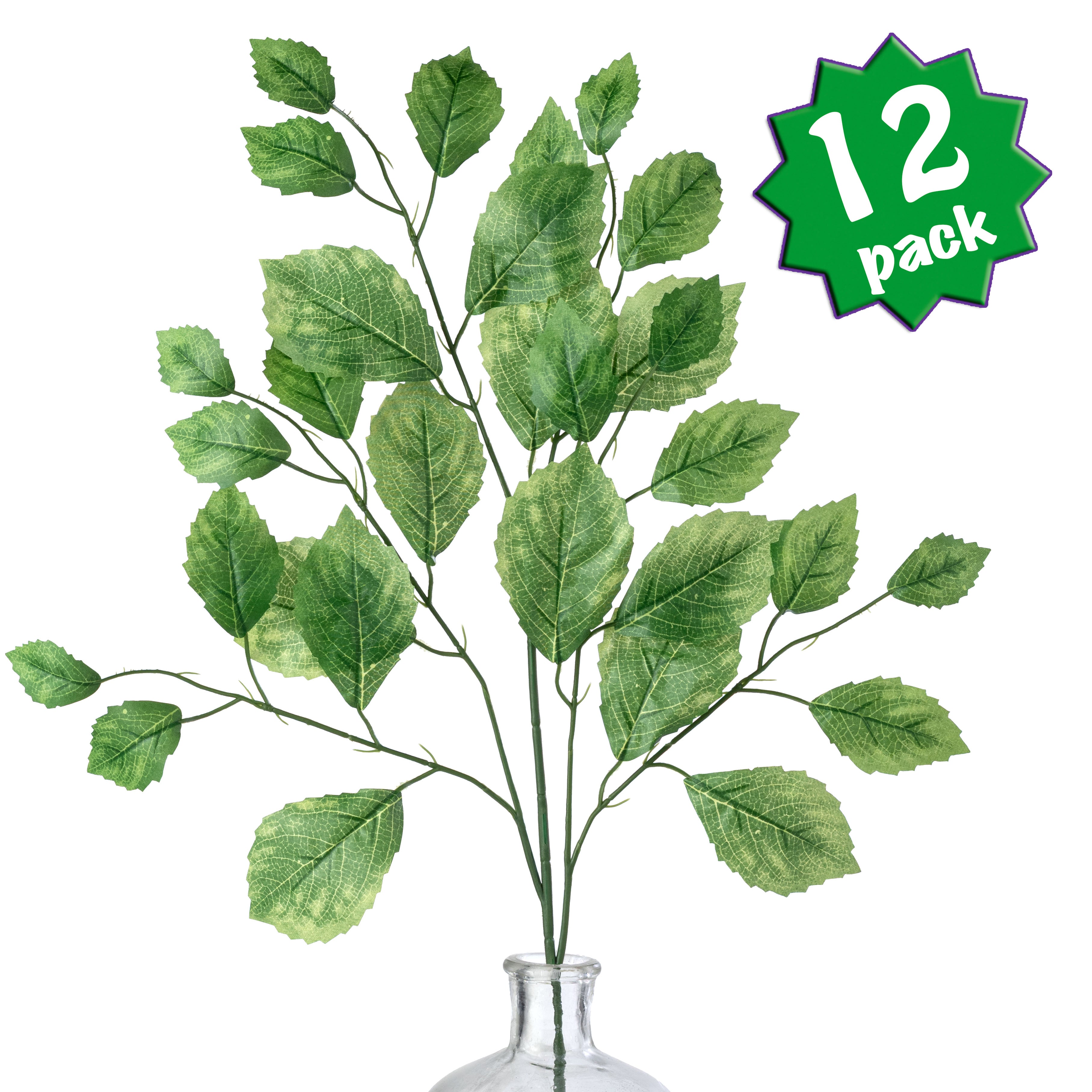 28" Rose Leaf Sprays: Green (12)