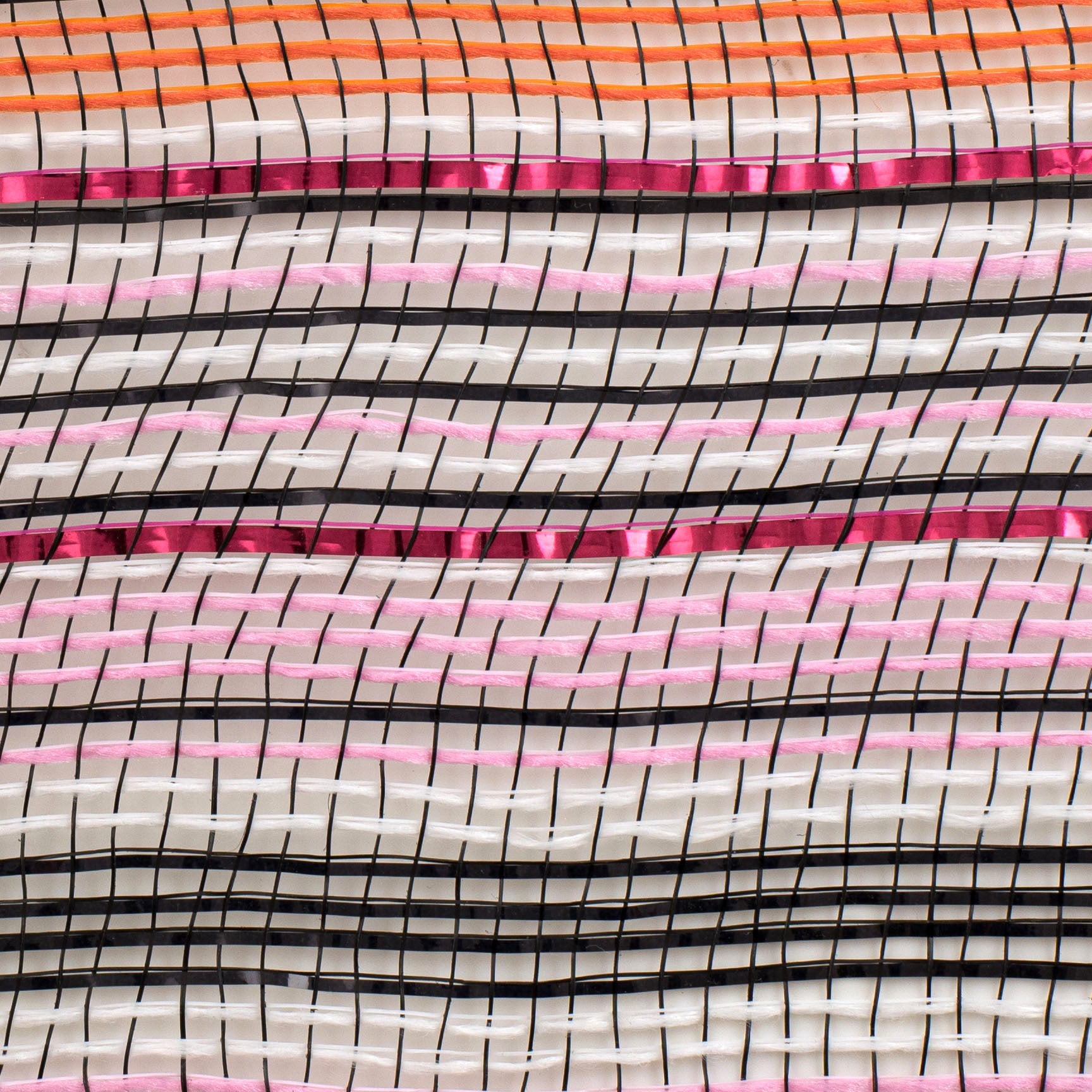 10" Metallic Varied Stripe Breeze Mesh: Pink Halloween