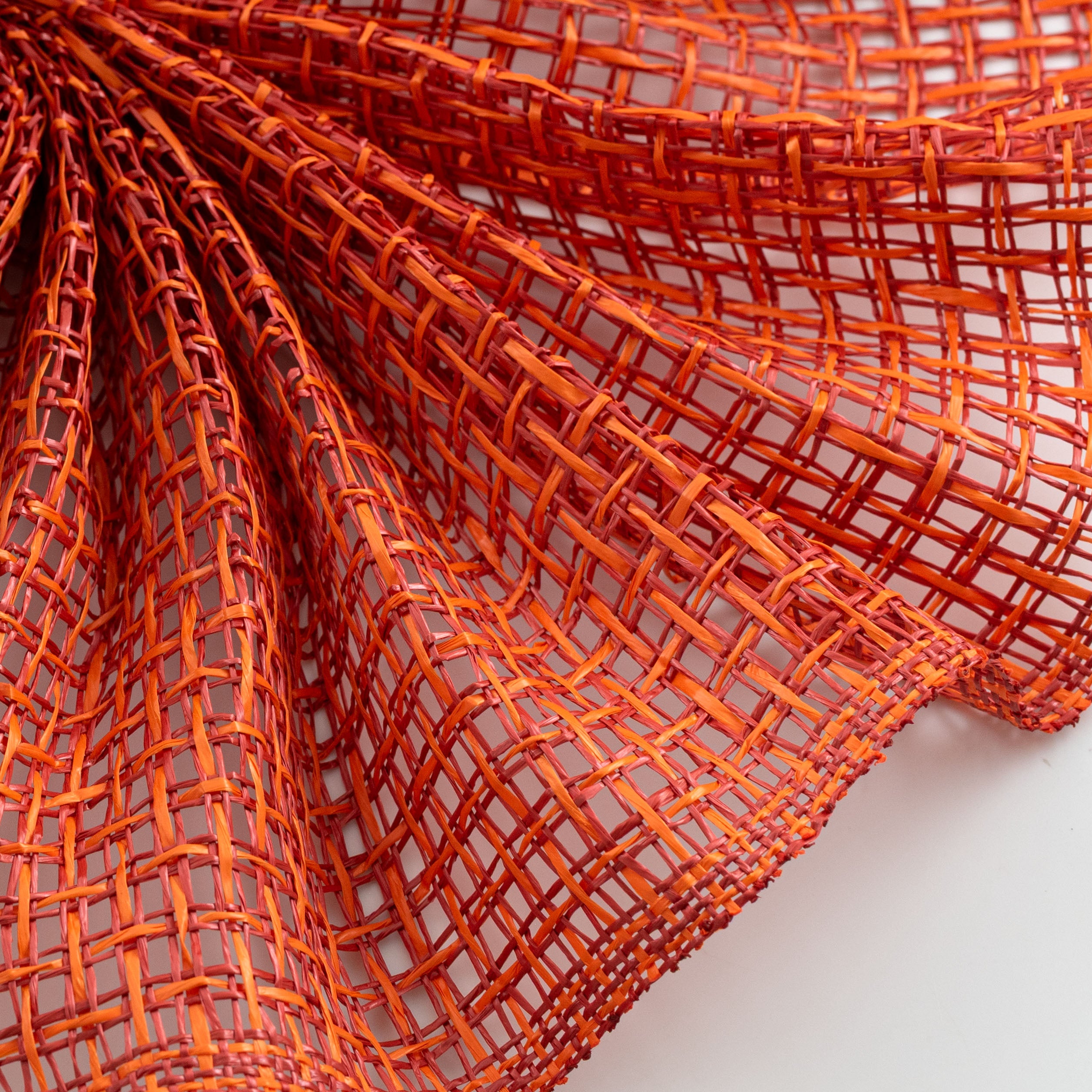 10" Textured Weave Poly Burlap Mesh: Rust & Orange