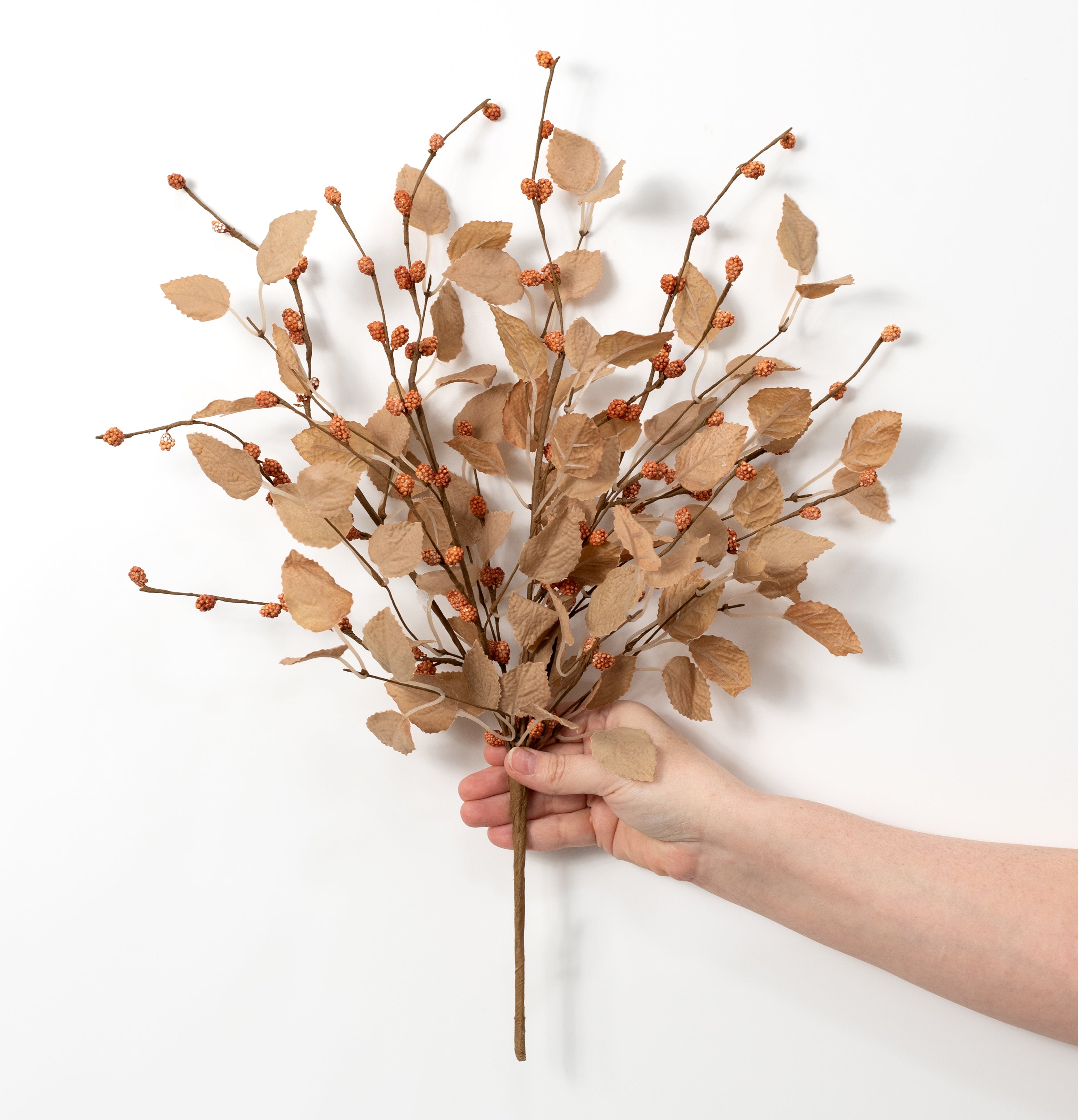 20" Fall Birch Leaves & Berries Spray