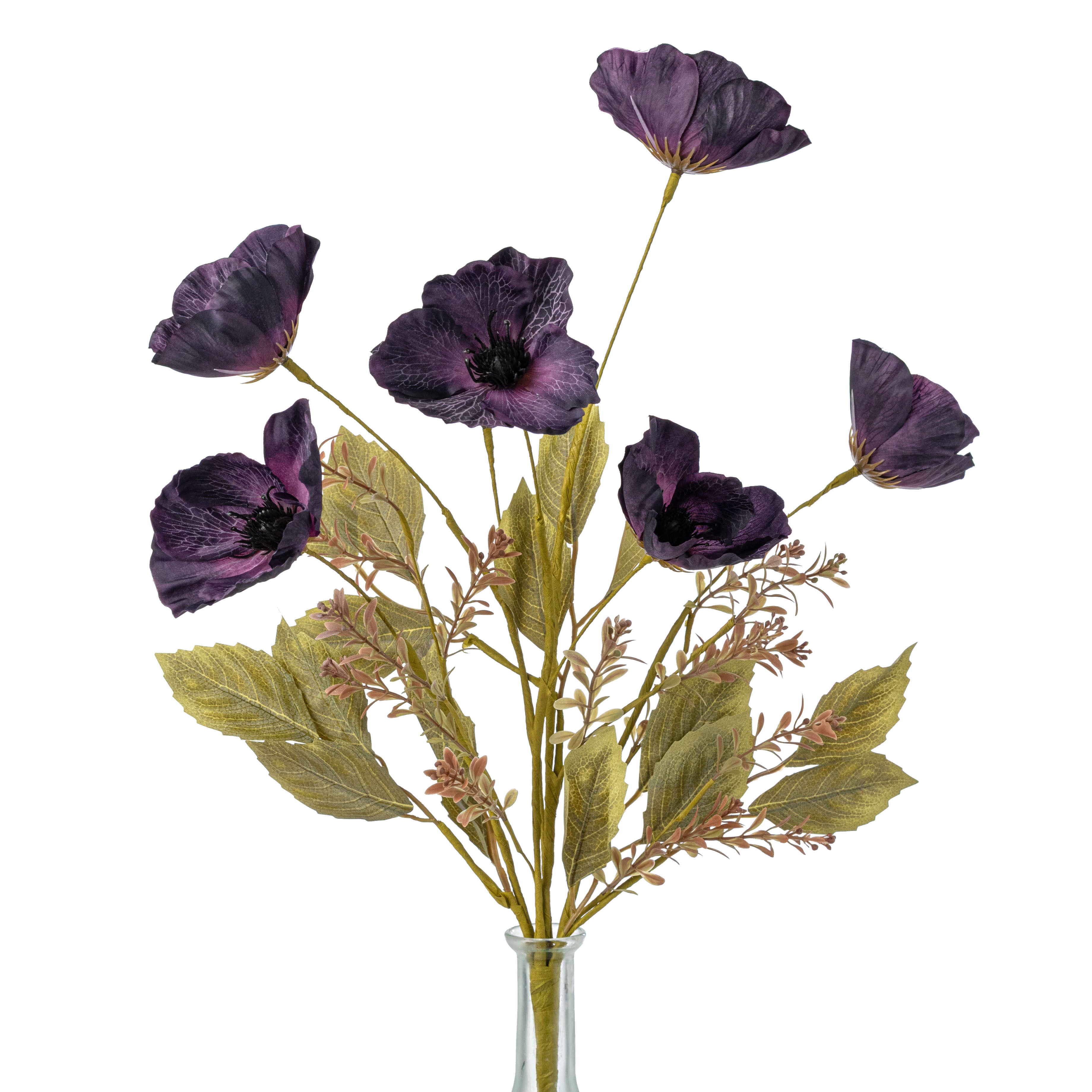 20" Mixed Fall Poppy Bush: Purple