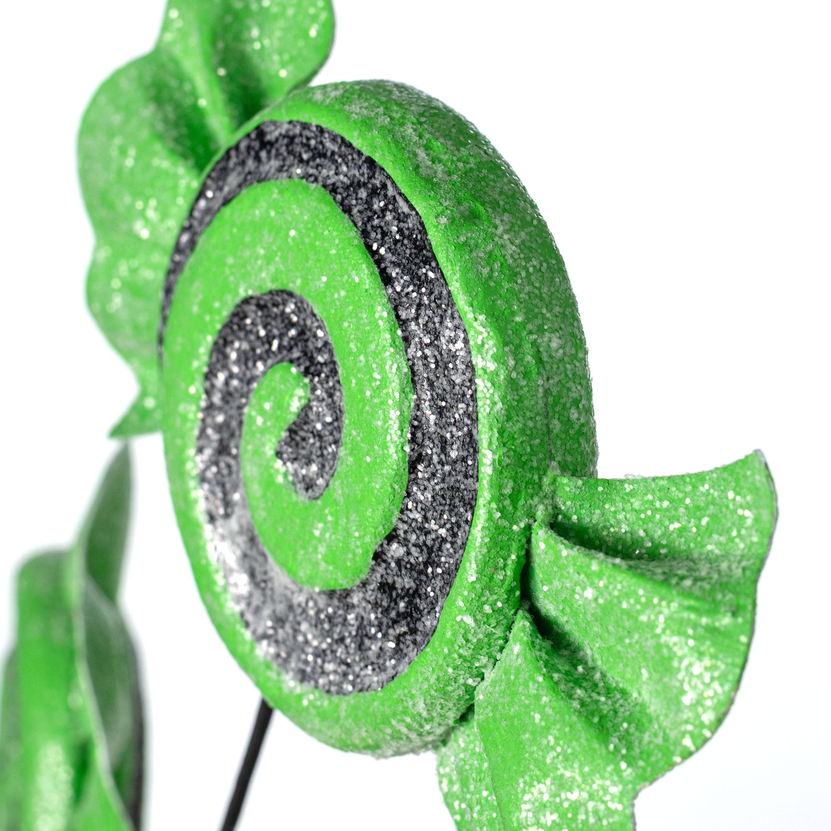 28" Swirl Candy Spray: Lime Green & Black