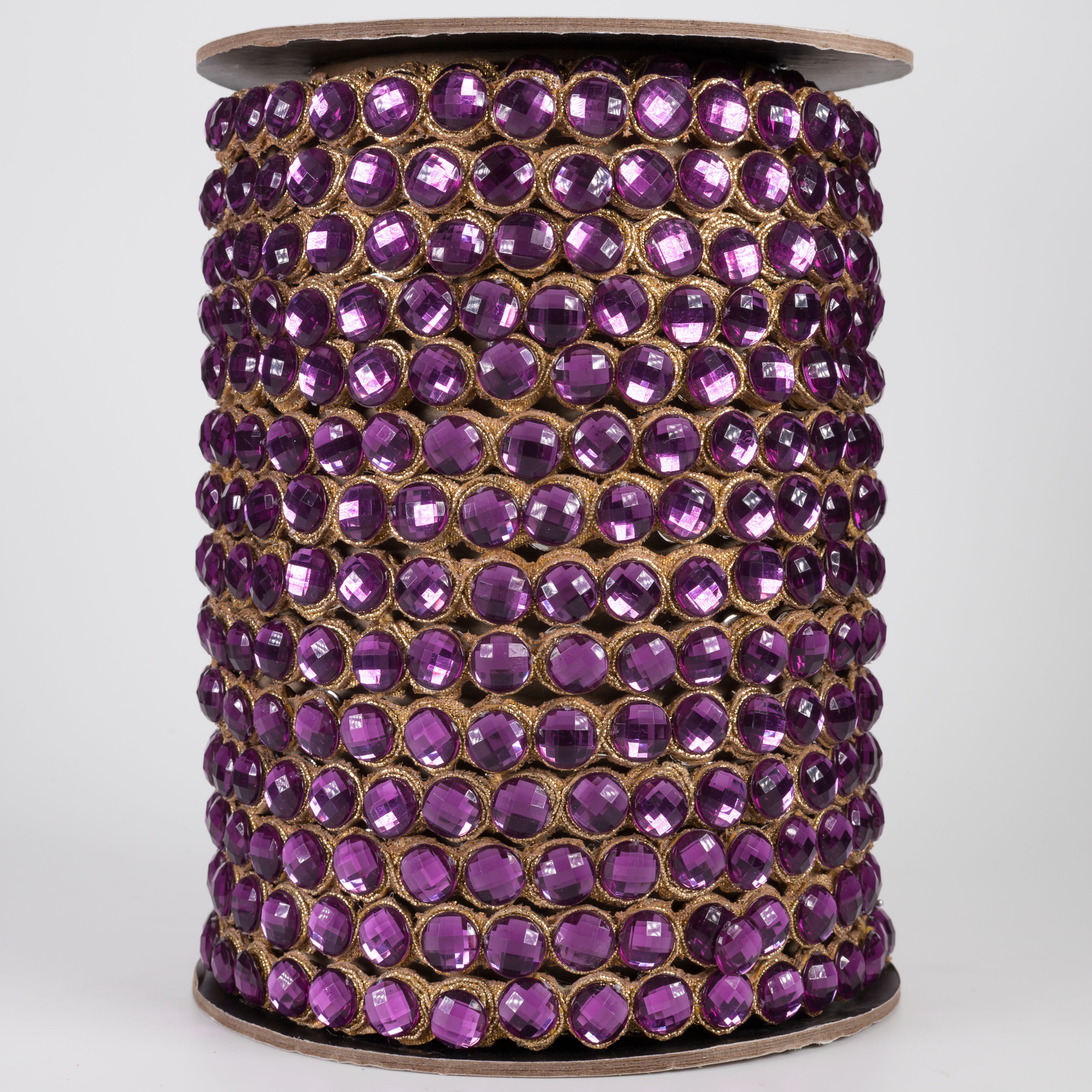 0.5" Double-Sided Crown Jewel Trim Garland: Purple (10 Yards)