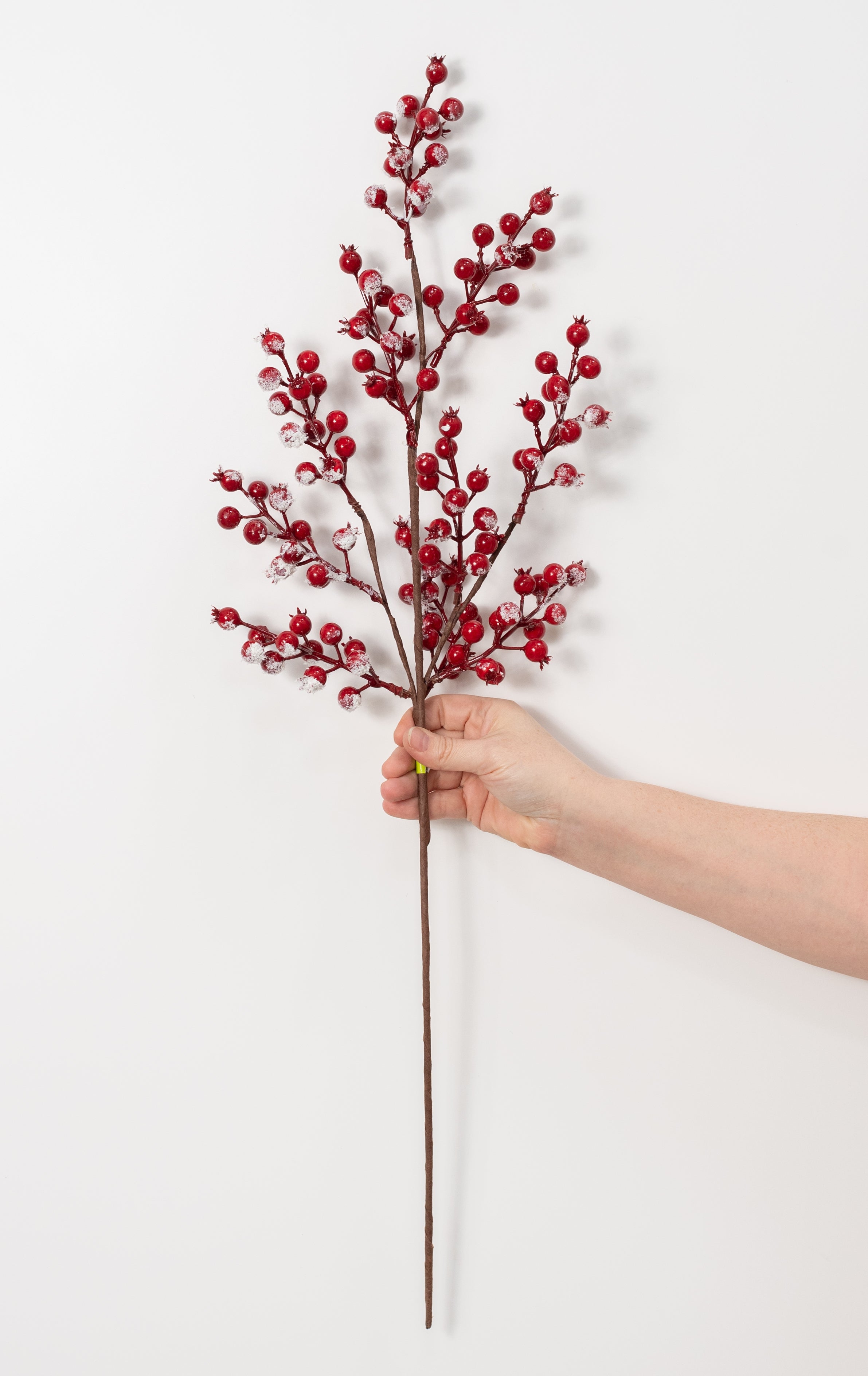 31" Snow Covered Red Berry Spray