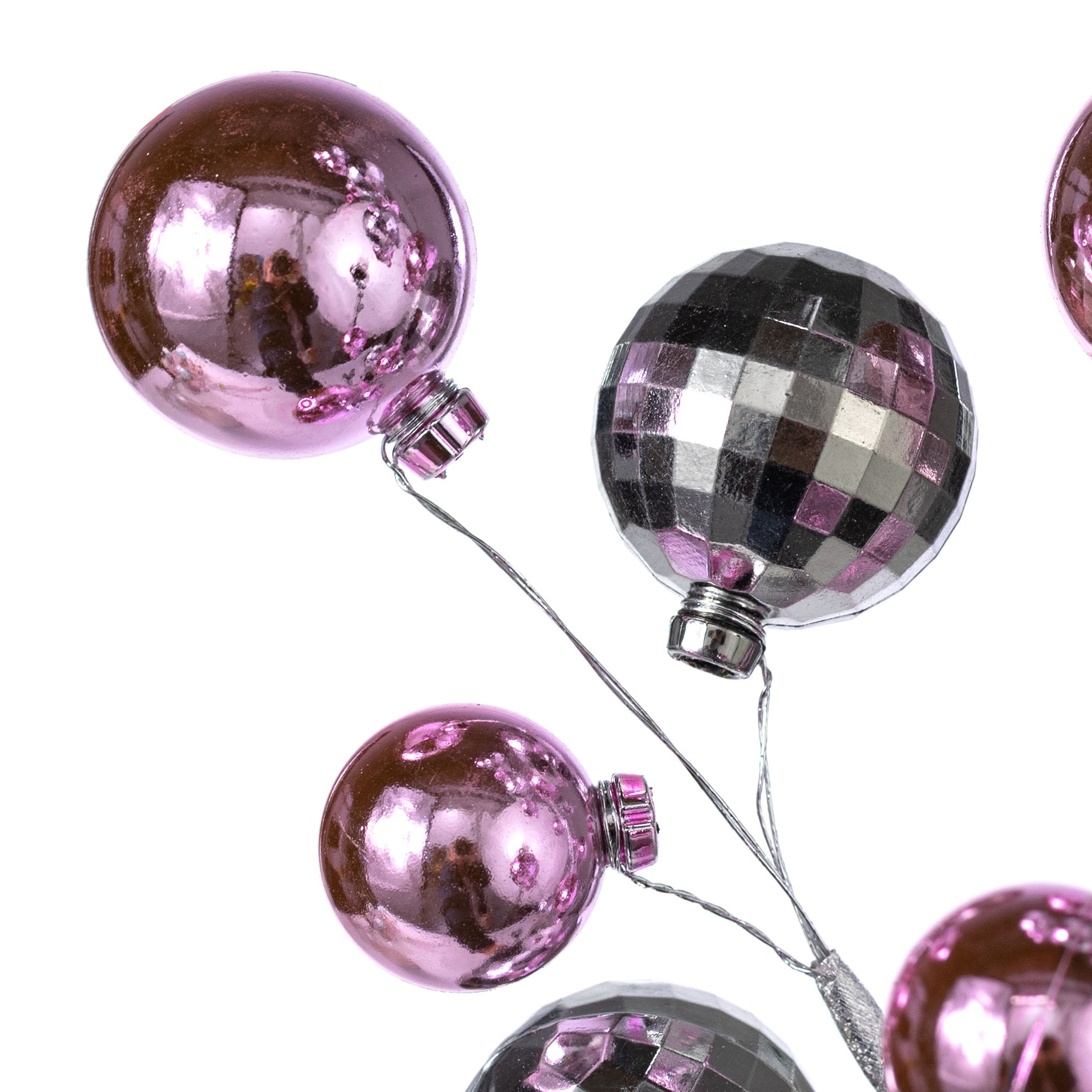 30" Mirror Disco Ball Spray: Pink & Silver
