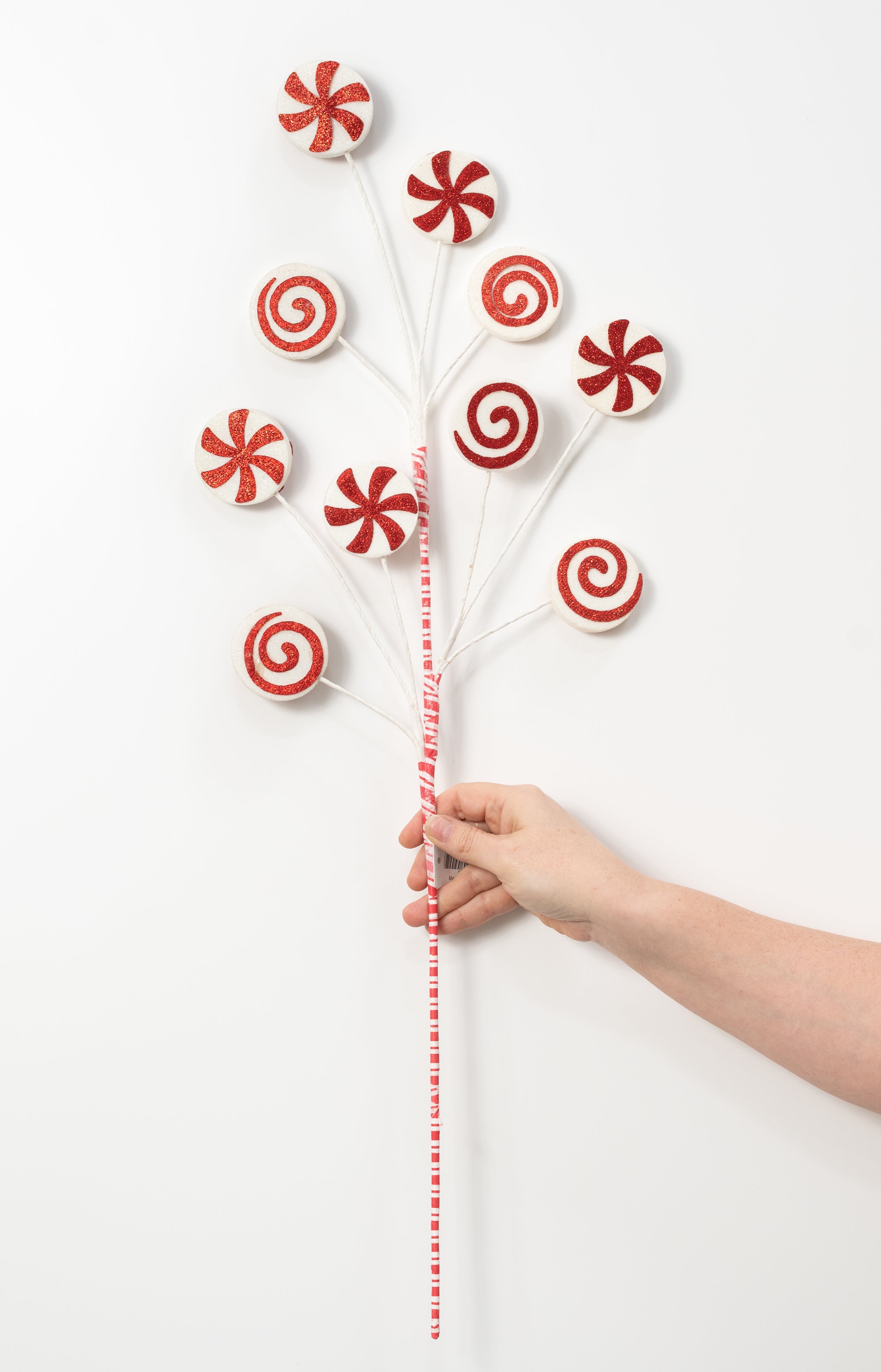 27" Peppermint Candy Swirls Spray