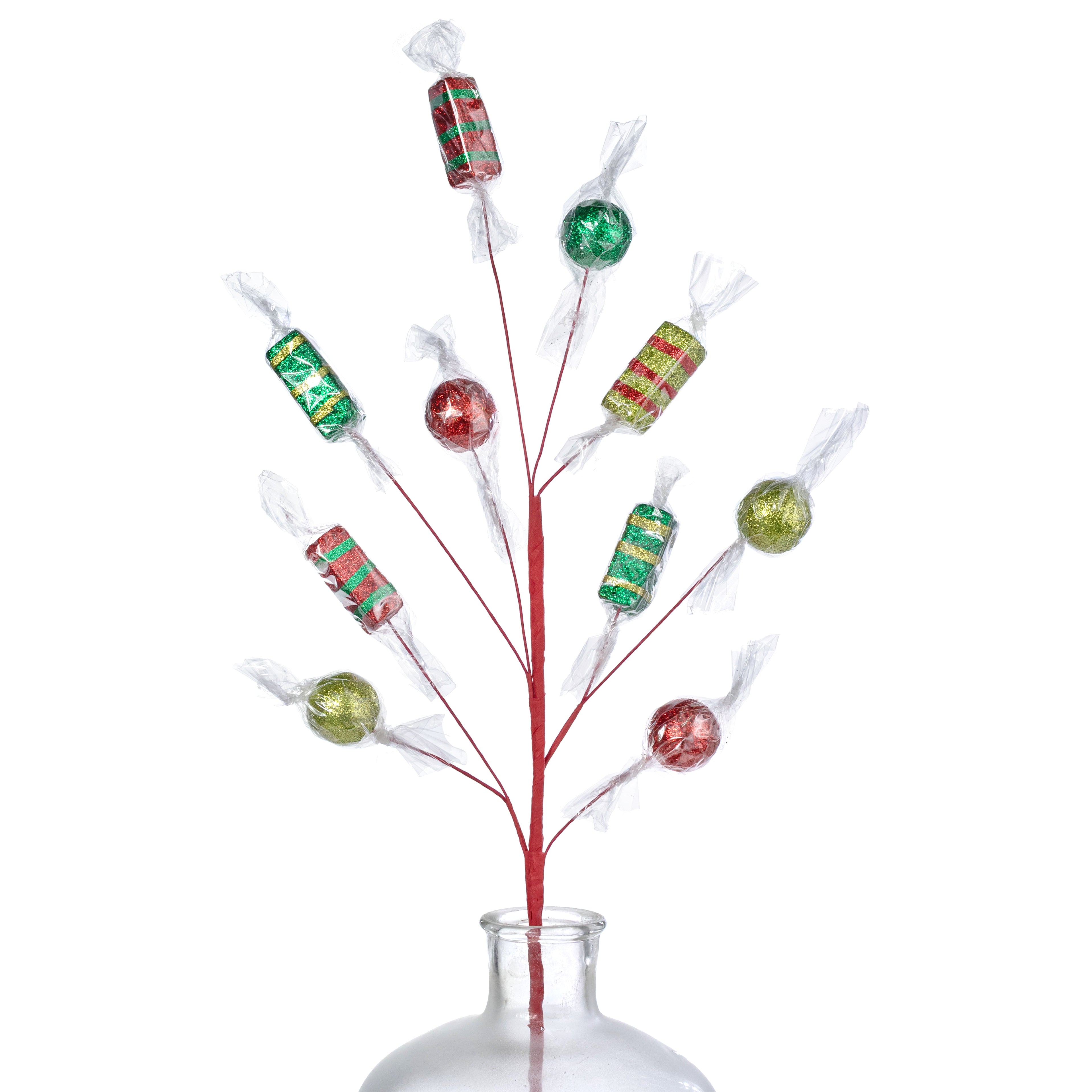 29" Wrapped Candy Spray: Traditional Christmas