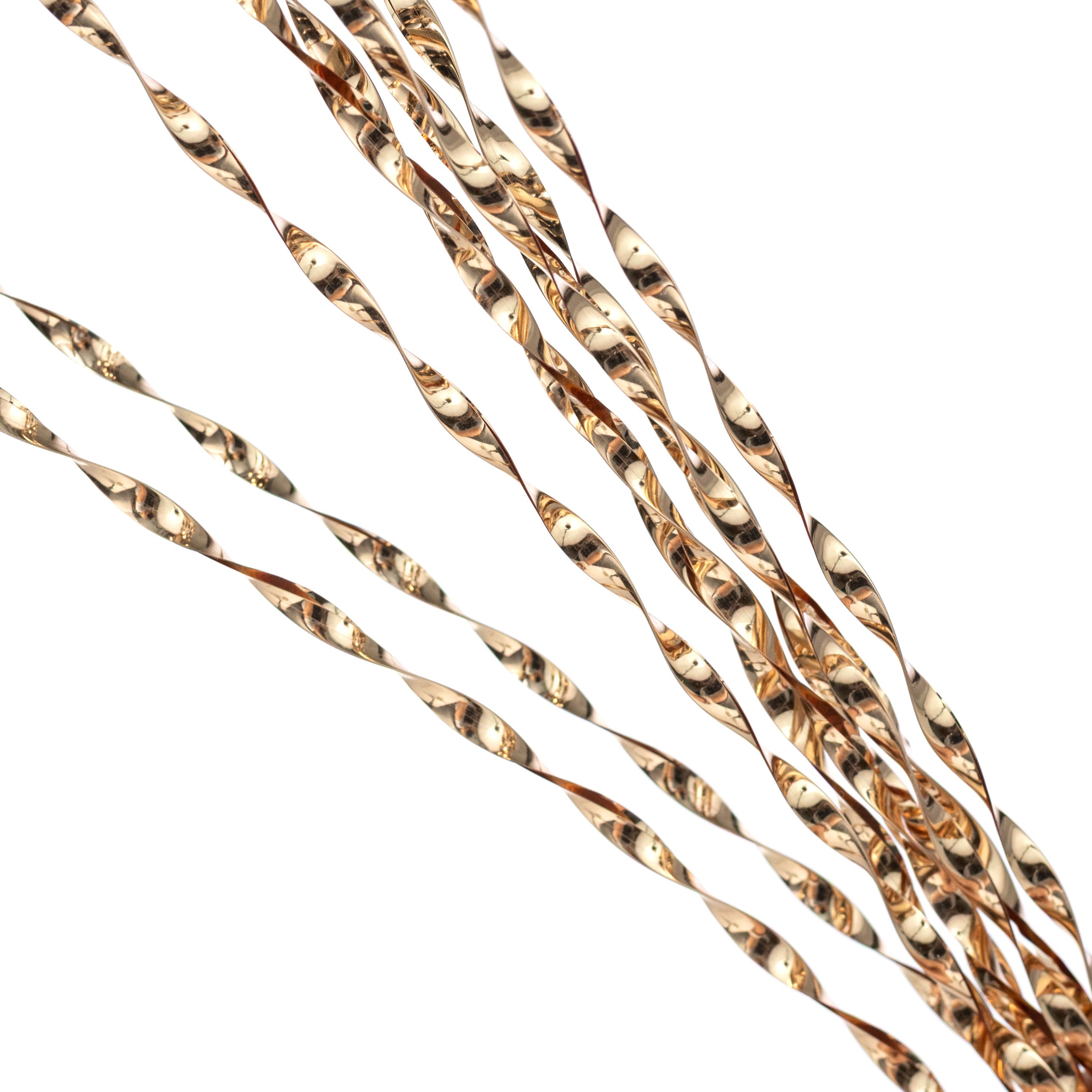 50" Spiraling Hanging Tinsel Spray: Metallic Champagne Gold