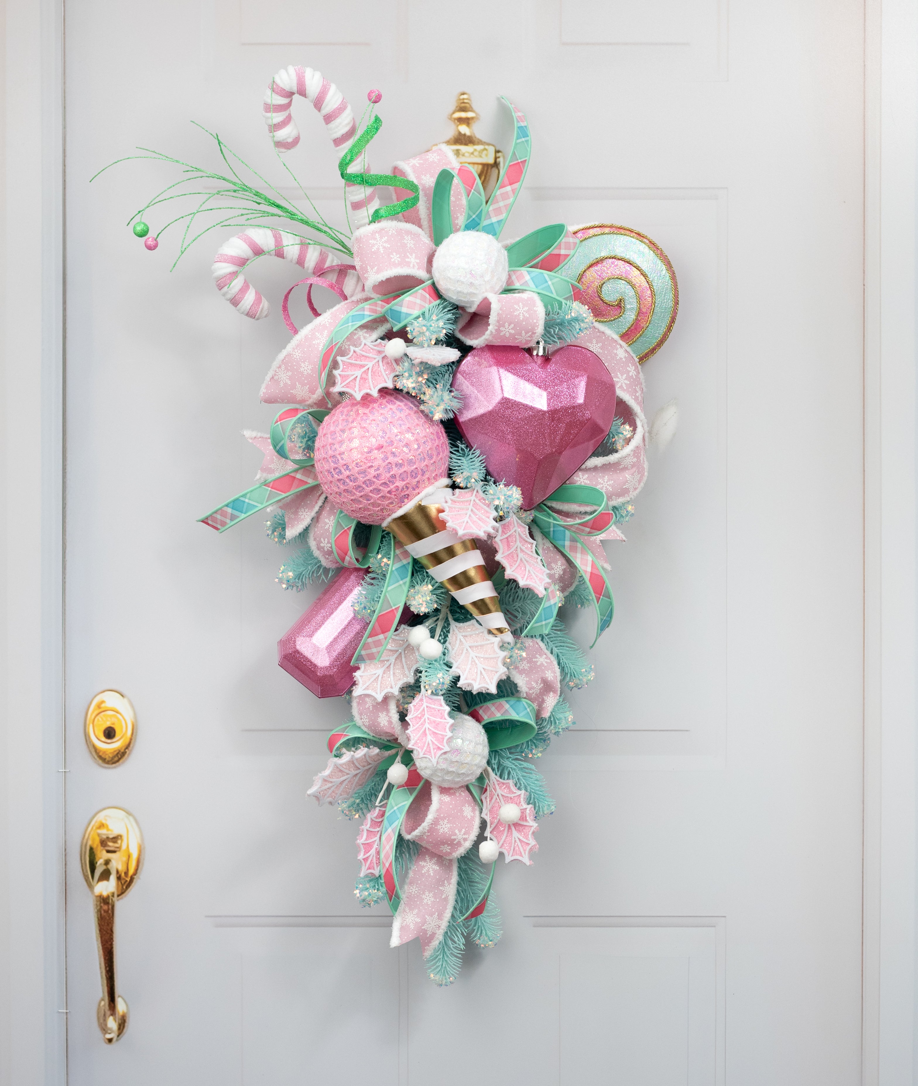 7.25" Heart Gem Ornament: Glitter Inside Pink